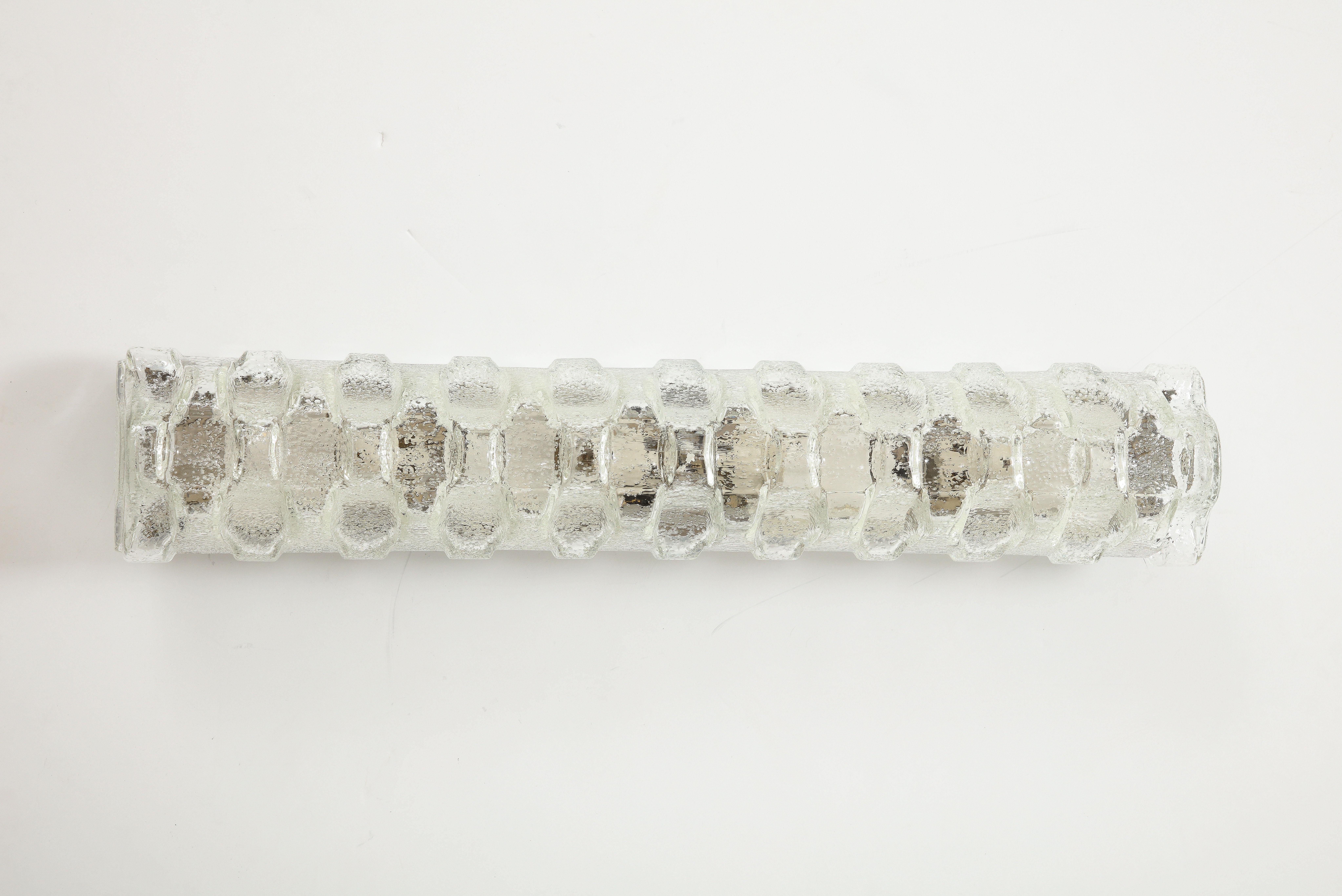 Kalmar Large Rectangular Ice Glass Sconces For Sale 1