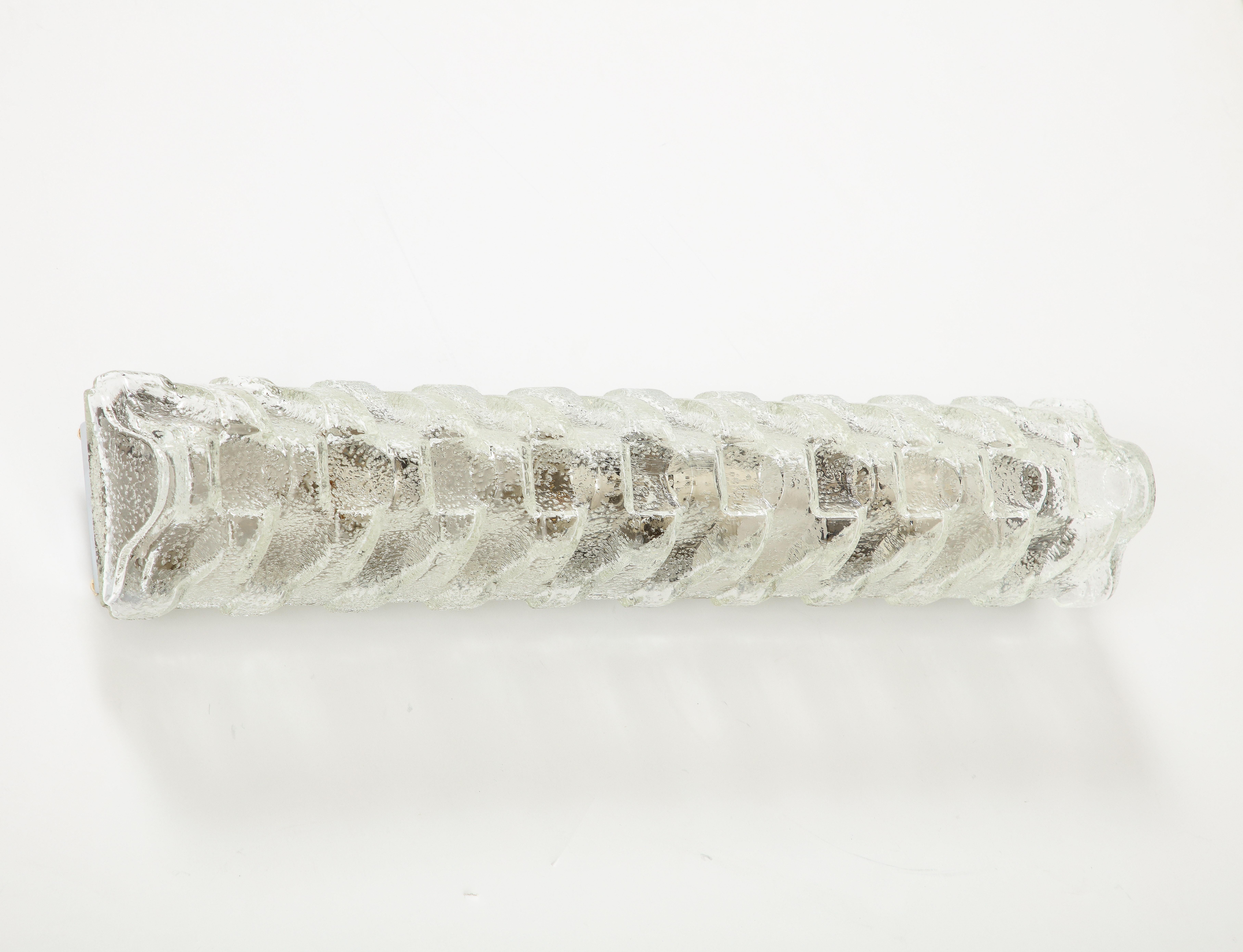 Kalmar Large Rectangular Ice Glass Sconces For Sale 3