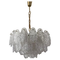 Kalmar Lucite Tears Brass Chandelier, Austria, 1970s