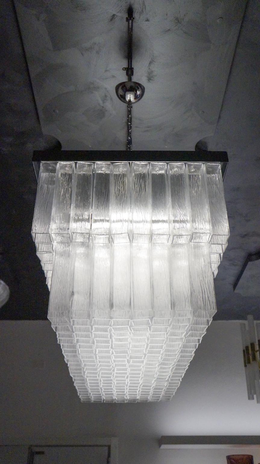Stile di Venini, lampadario in vetro di Murano della metà del secolo, 1979 in vendita 7