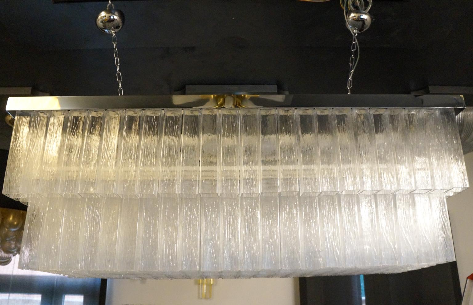 Mid-Century moderno Stile di Venini, lampadario in vetro di Murano della metà del secolo, 1979 in vendita