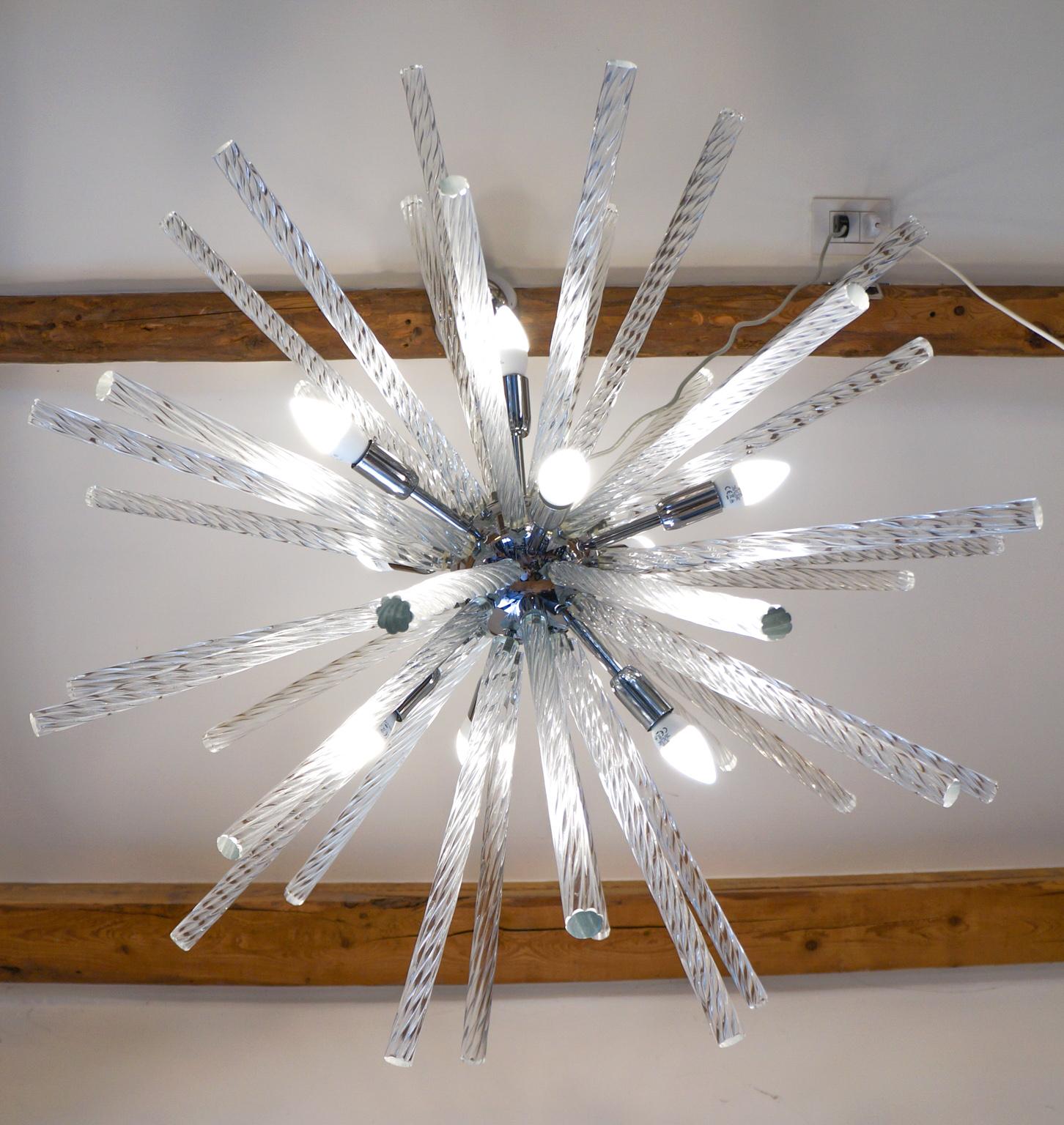 Kalmar Mid-Century Modern Crystal Triedri Murano Chandelier Sputnik, 1982 For Sale 9