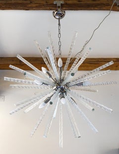 Kalmar Mid-Century Modern Crystal Triedri Murano Chandelier Sputnik, 1982