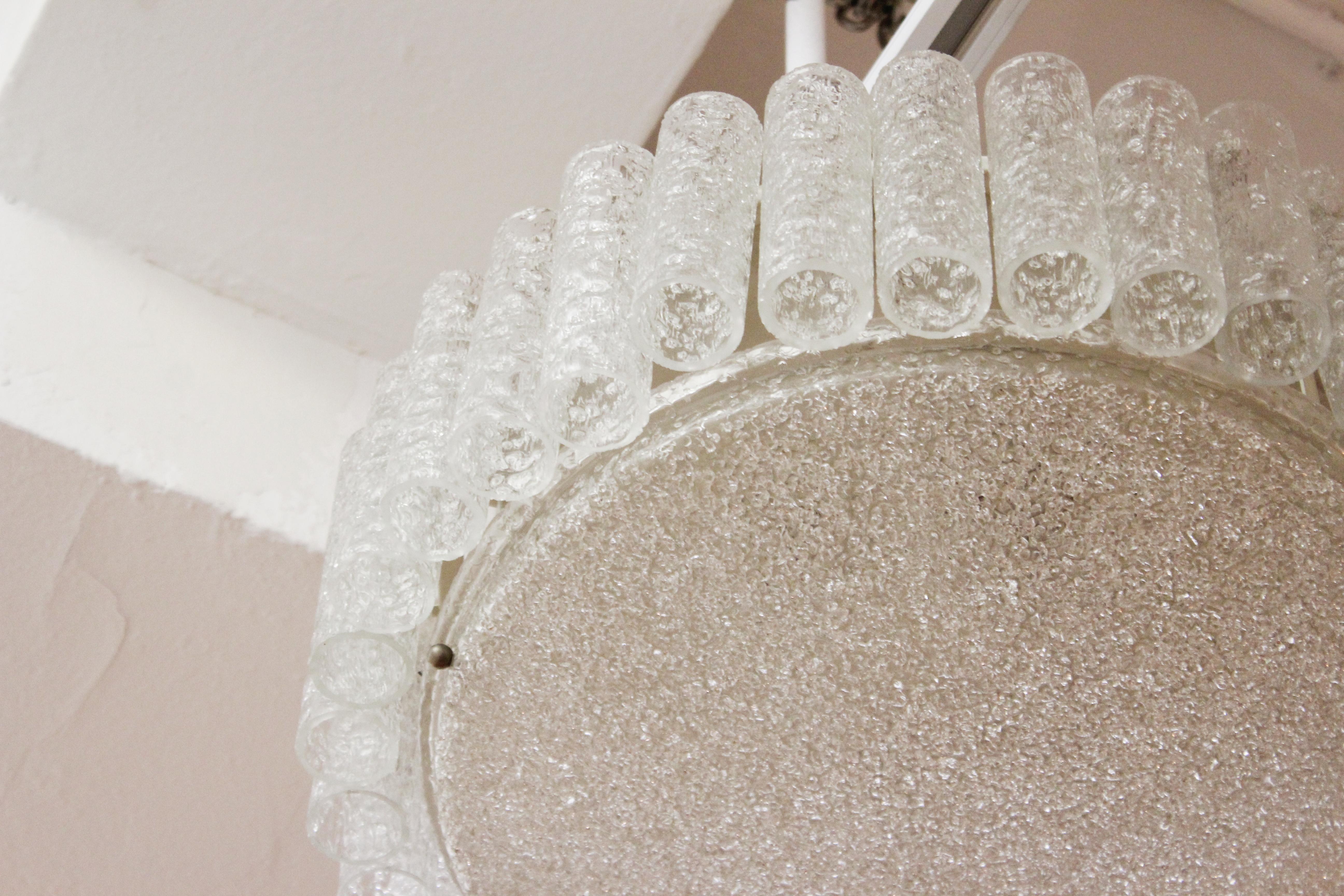 Kalmar Mid-Century Modern Frosted Glass Circular Ceiling Light Pendant 3