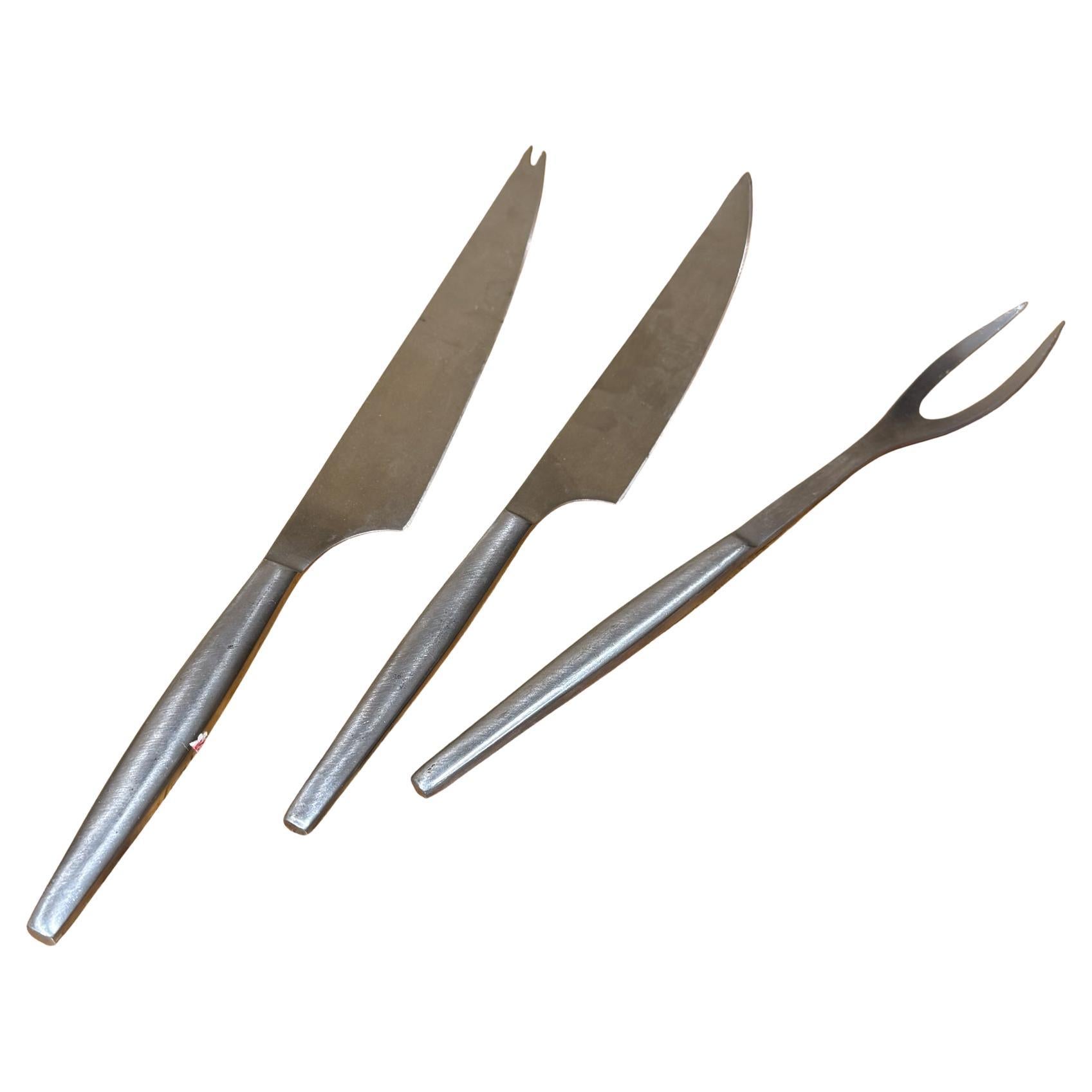 KALMAR Modern Designs Stainless Steel Cutlery Carving Set 3 Pieces ITALY