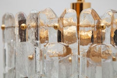 Kalmar Modernist Three Tiered Textured "Palazzo" Glass Chandelier