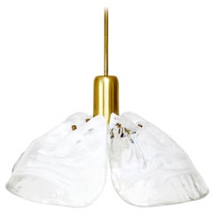 Kalmar Murano Pendant Light, Glass and Brass, 1970s