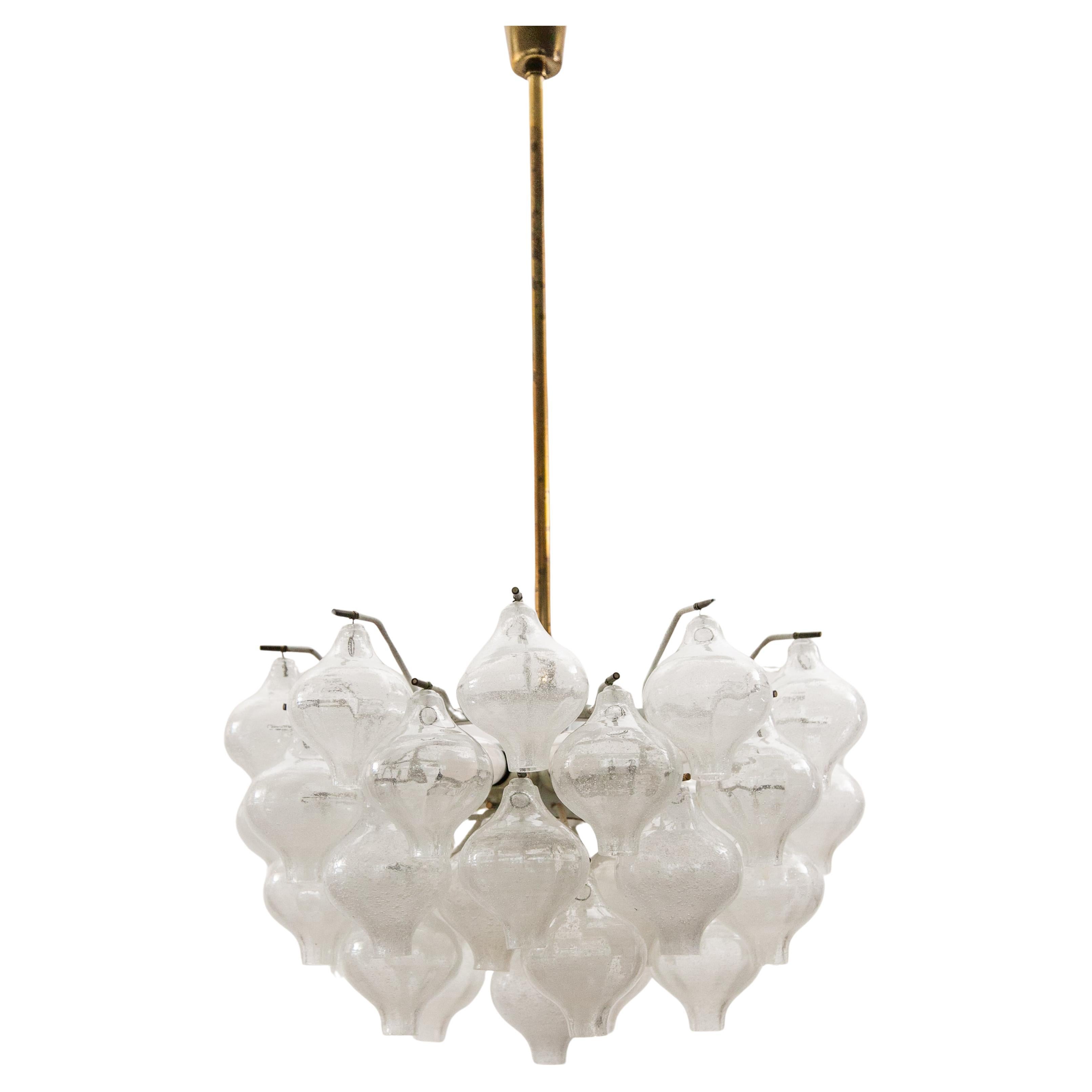 Lampadario in vetro a forma di cipolla Kalmar, anni '50 in vendita
