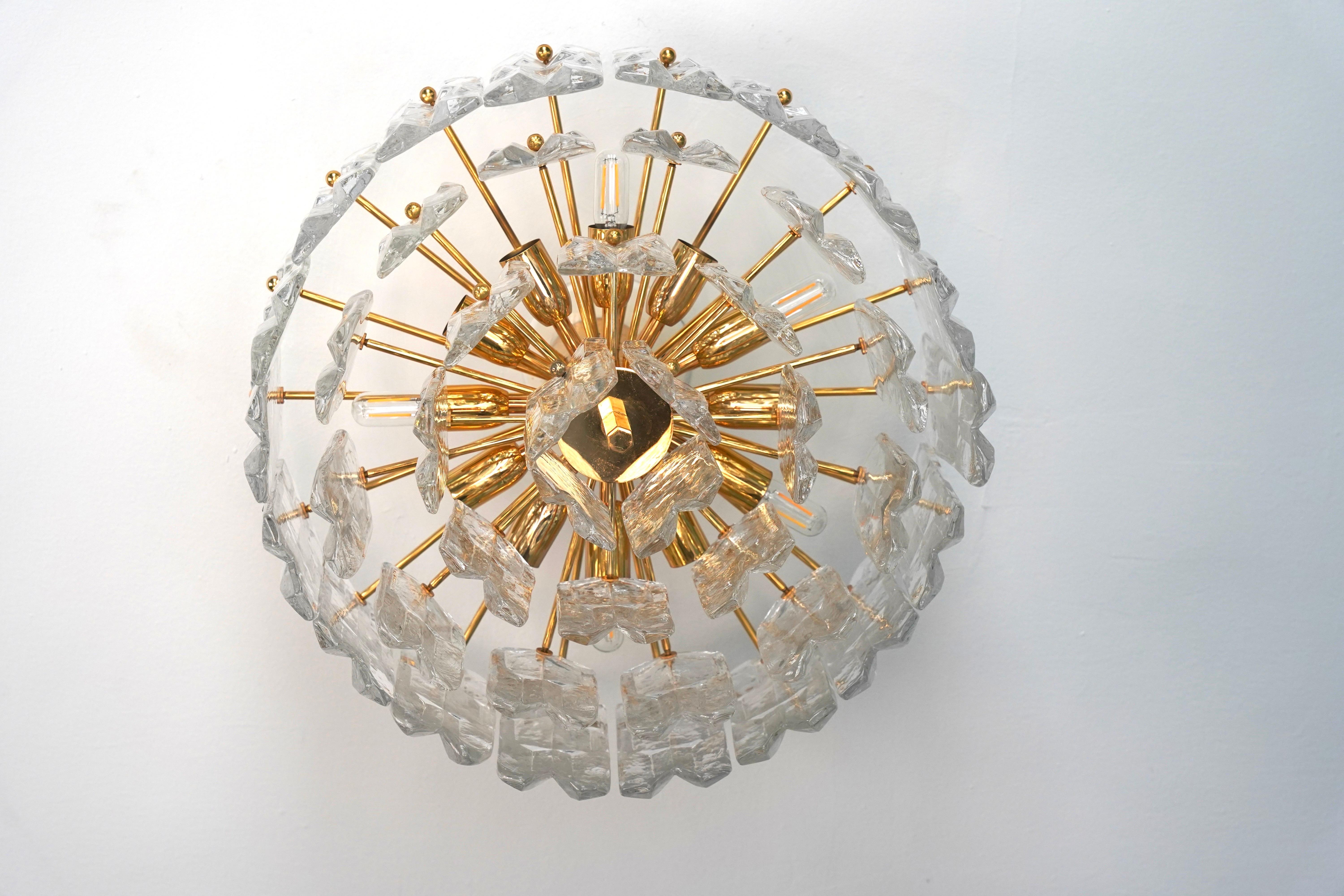 Semiplafón Kalmar Palazzo Dorado 24K con elementos de cristal, 1970, Austria en venta 3