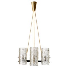 Kalmar Pendelleuchte oder Kronleuchter, Messingglas, 1960