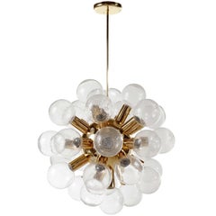 Kalmar Sputnik Pendant Light Chandelier 'RS 27', Brass Glass, 1970, One of Five