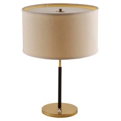 Kalmar Table Lamp, Brass Leather, 1970