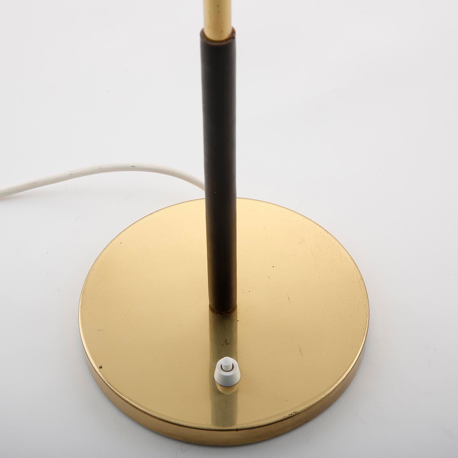 Mid-20th Century Kalmar Table Lamp, Brass Leather, 1970 For Sale