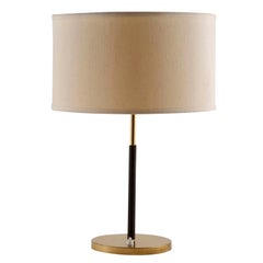 Kalmar Table Lamp, Brass Leather, 1970, One of Three