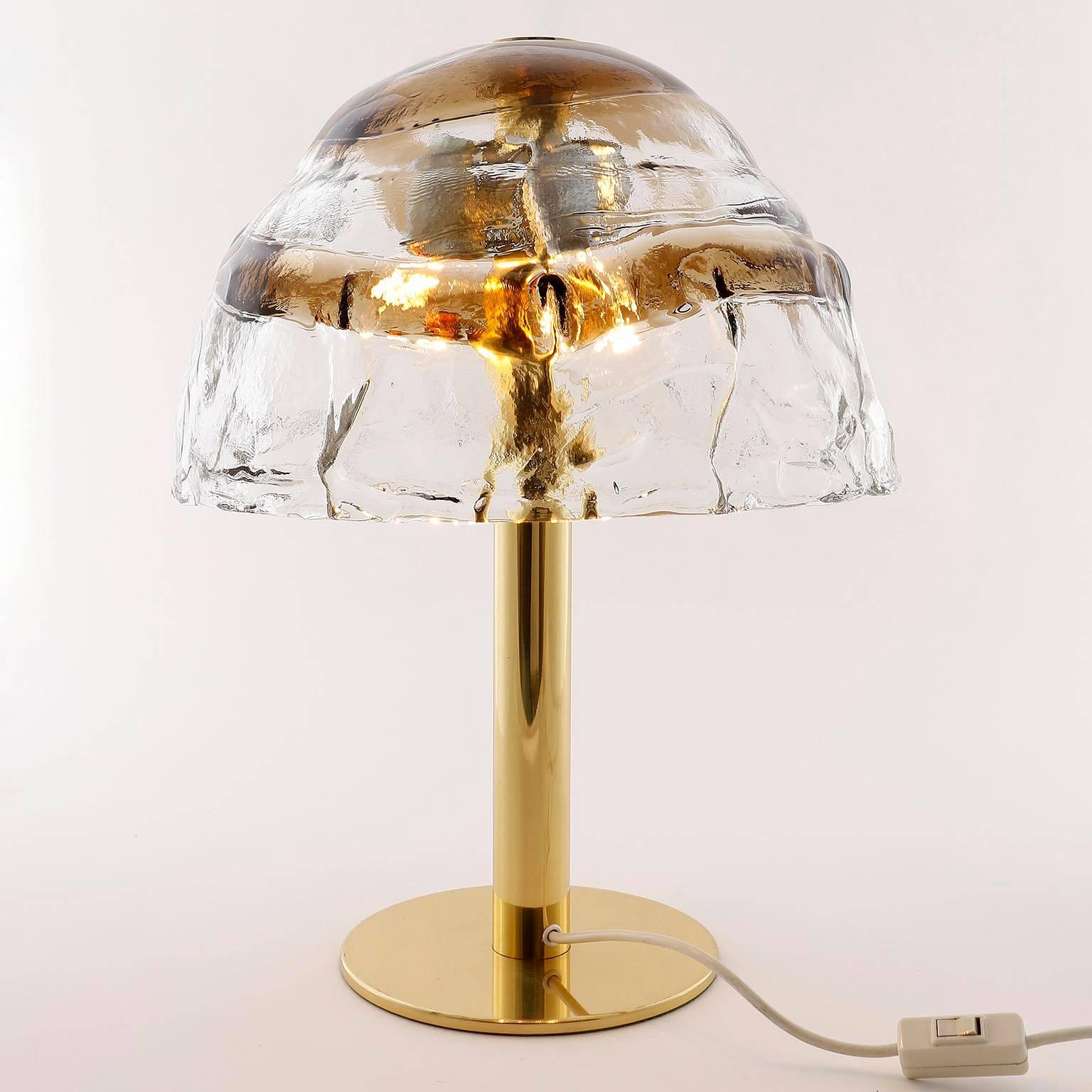 Kalmar Table Lamp 'Dom', Brass and Murano Glass, 1970 In Excellent Condition In Hausmannstätten, AT