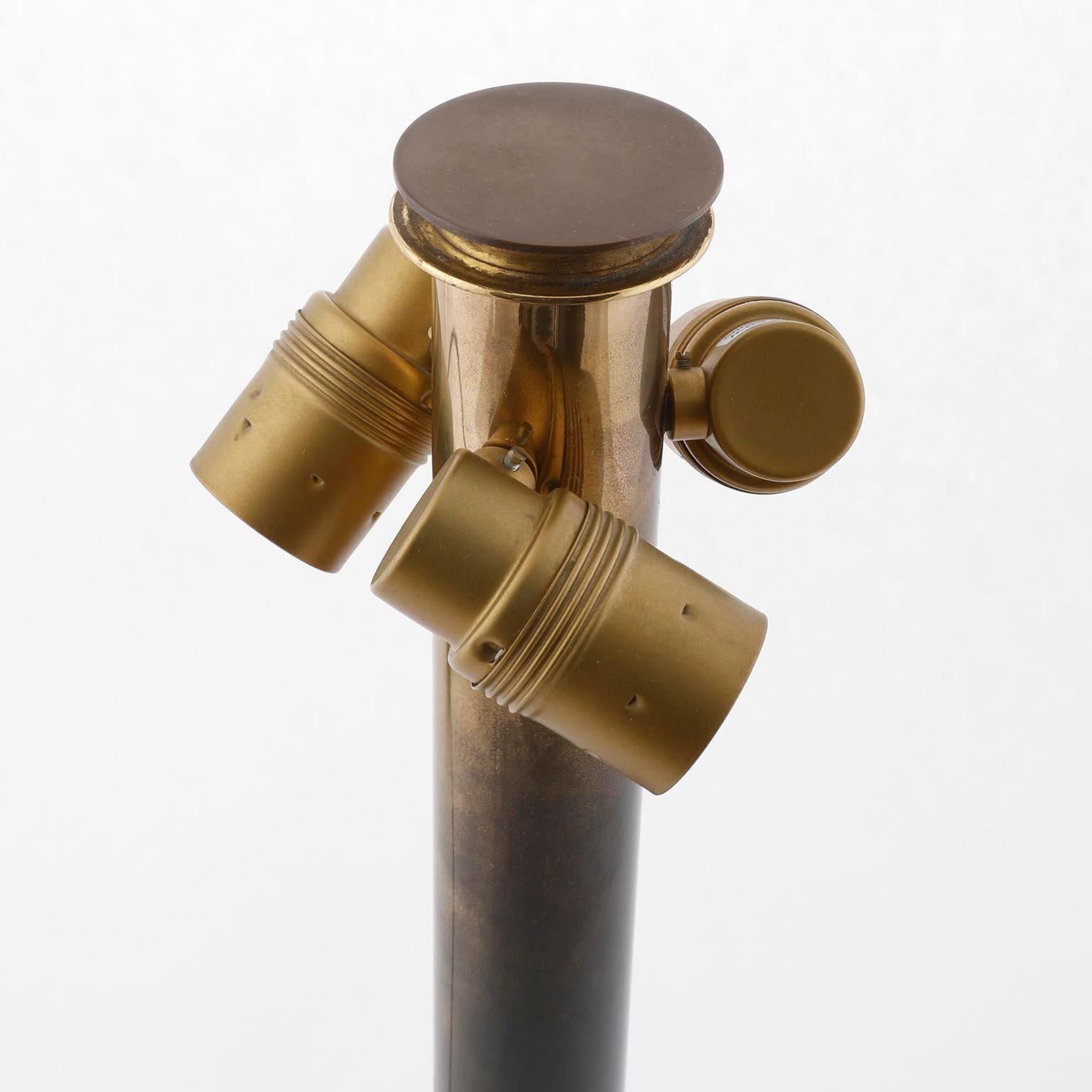 Kalmar Table Lamp Model 'Dom', Murano Glass Shade Patinated Brass, 1970s 4