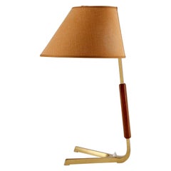 Kalmar Table Lamp 'Phoenix' Mod. 1197, Brass Walnut Wood, Austria, 1960