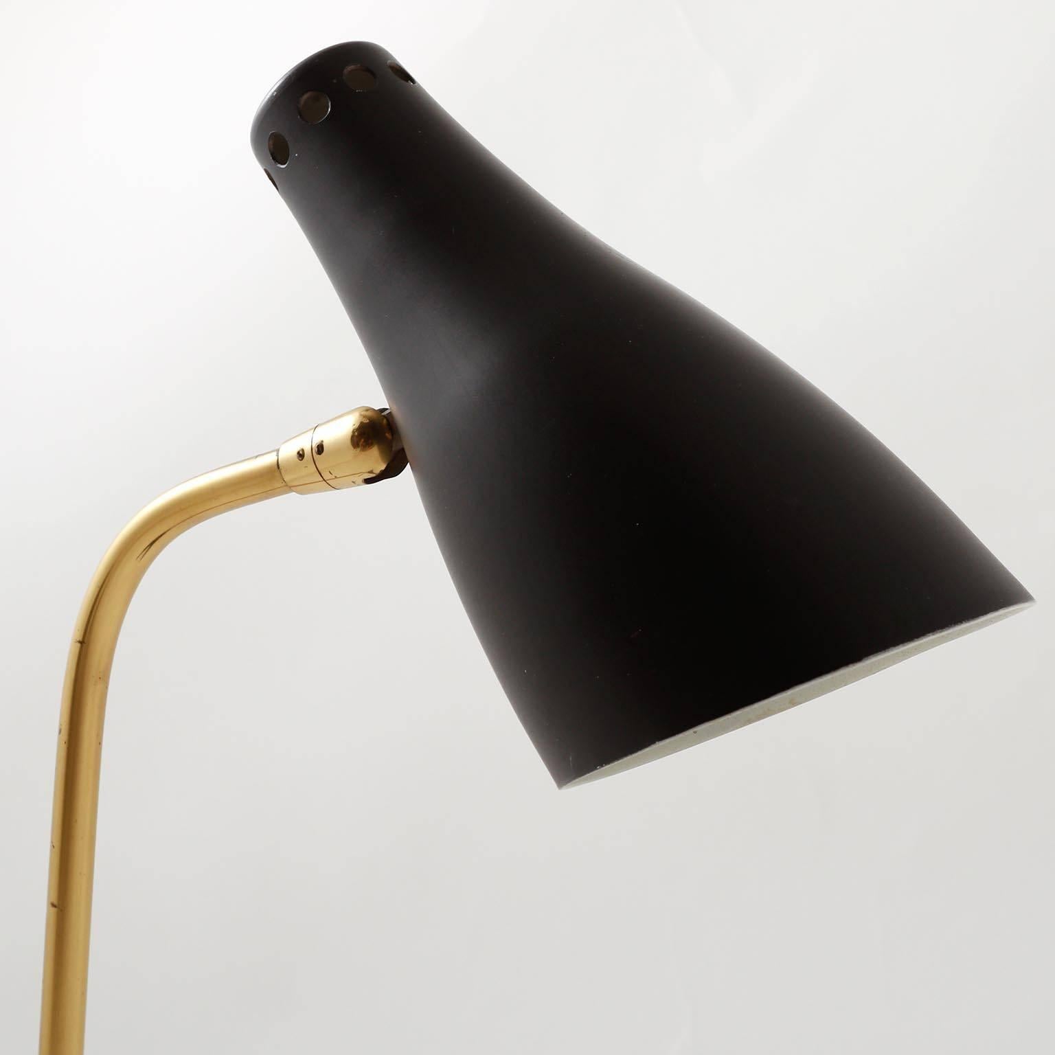 Kalmar Table Lamp 'Stilfix' No. 1257 Swivel Top, Brass Cast Iron, 1960 3