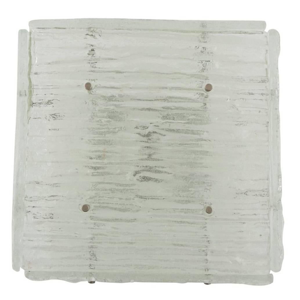 Kalmar Textured Glass Flush Mount Light or Sconce, 1970