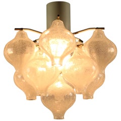 Kalmar Tulipan Chandelier Glass Flush Mount Tulip Lamp VTG, 1950s-1960s