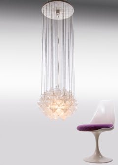 Lustre Cascade 55" Tulipan en verre soufflé de Murano par Murano, Autriche années 1960