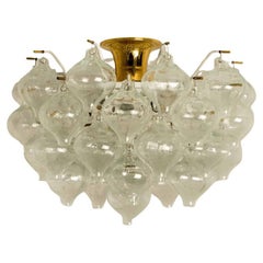 Kalmar 'Tulipan' Clear Glass Light Fixture, Austria 1960s