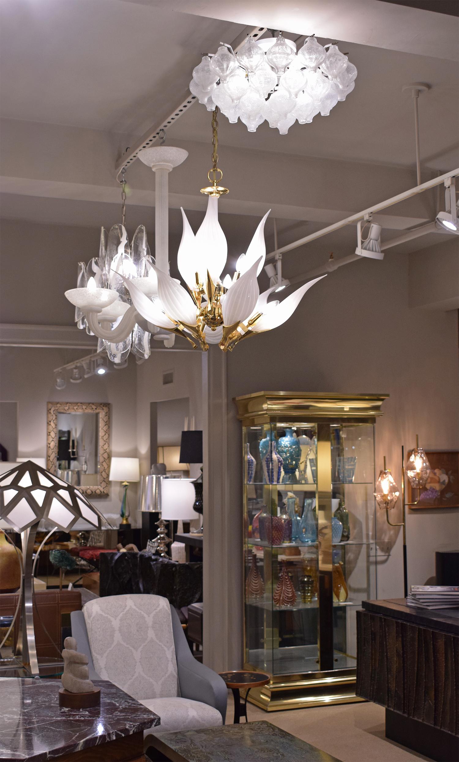 Kalmar Tulipan Flush Mount Chandelier, 1960s 'Signed' In Excellent Condition In New York, NY