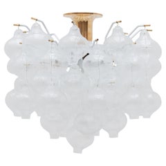 Kalmar "Tulipan" Modern Onion Flush Mount Chandelier Austria, 1970s