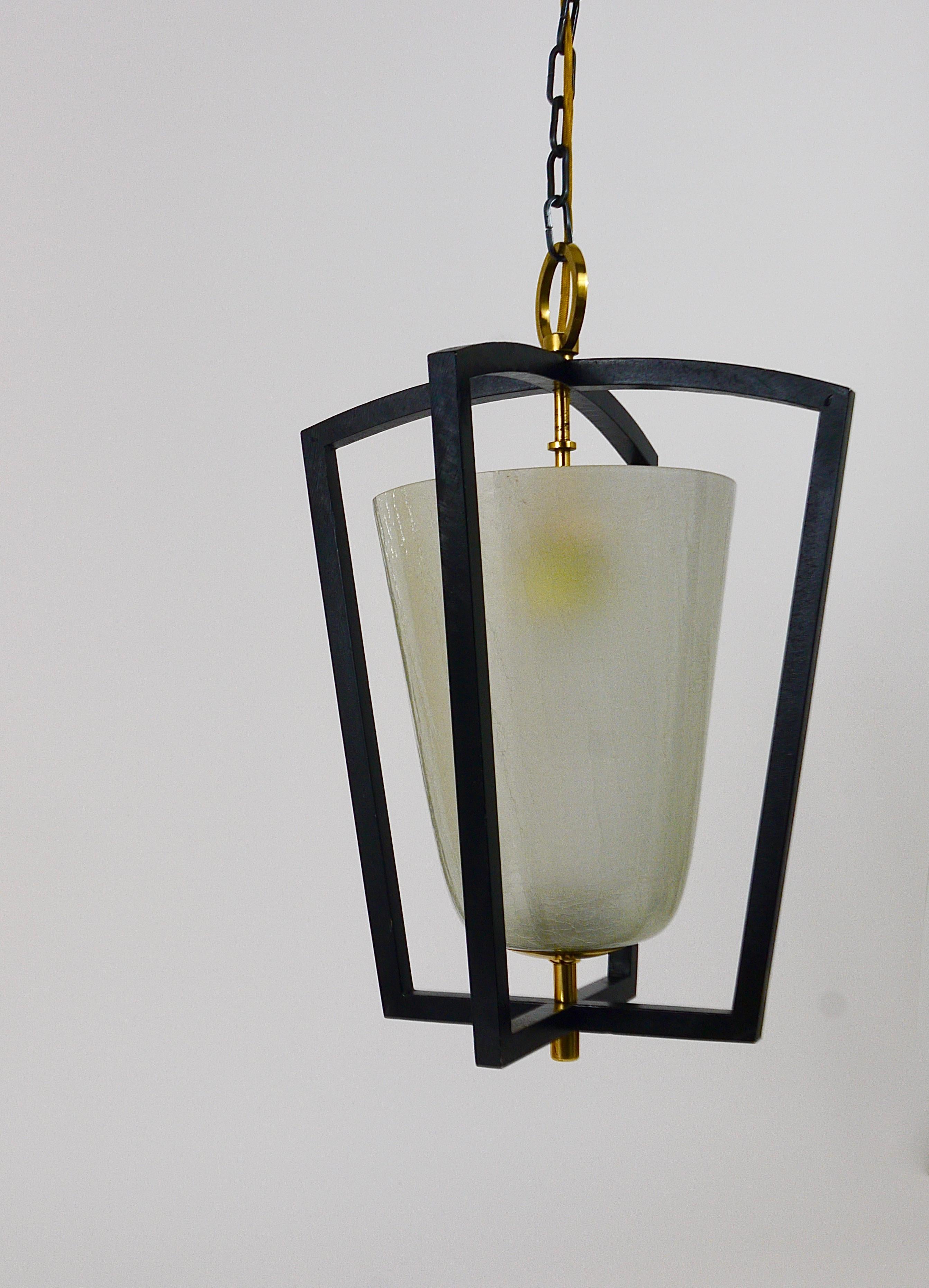 Lanterne en laiton Kalmar Vienna Lampe à suspension du milieu du siècle, Autriche, années 1950  en vente 4