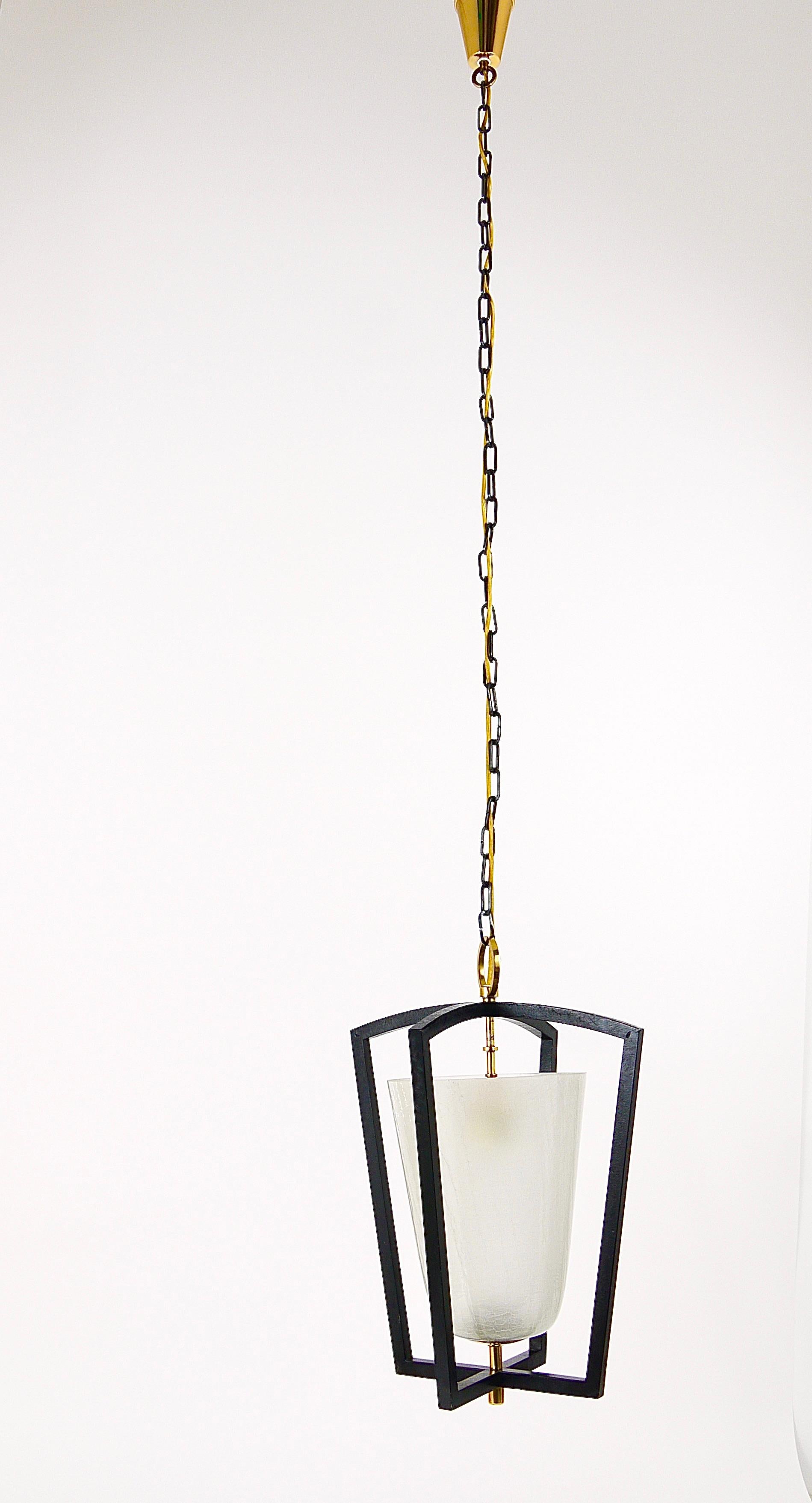 Lanterne en laiton Kalmar Vienna Lampe à suspension du milieu du siècle, Autriche, années 1950  en vente 7