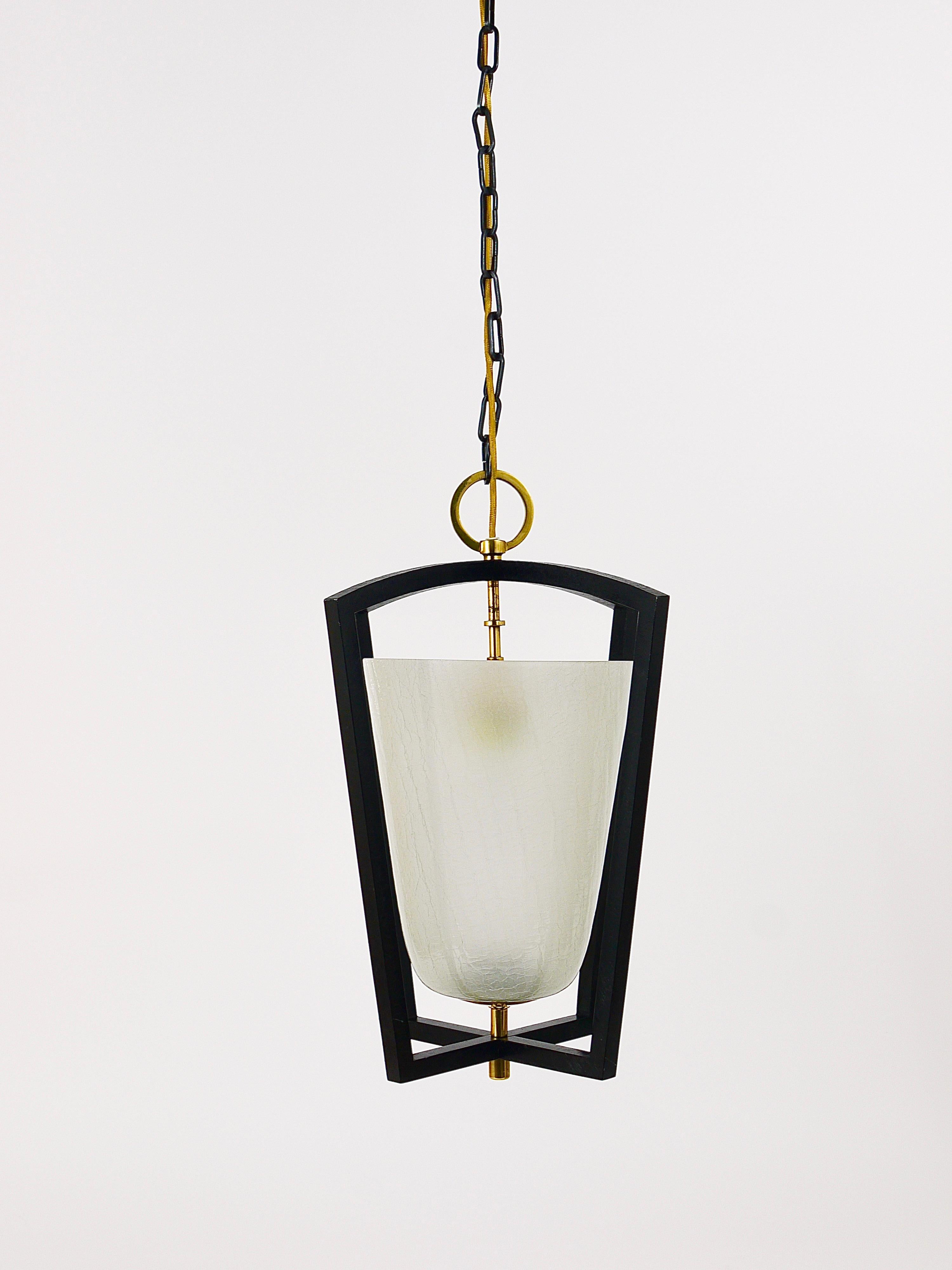 Kalmar Vienna Brass Lantern Midcentury Pendant Lamp, Austria, 1950s  For Sale 9