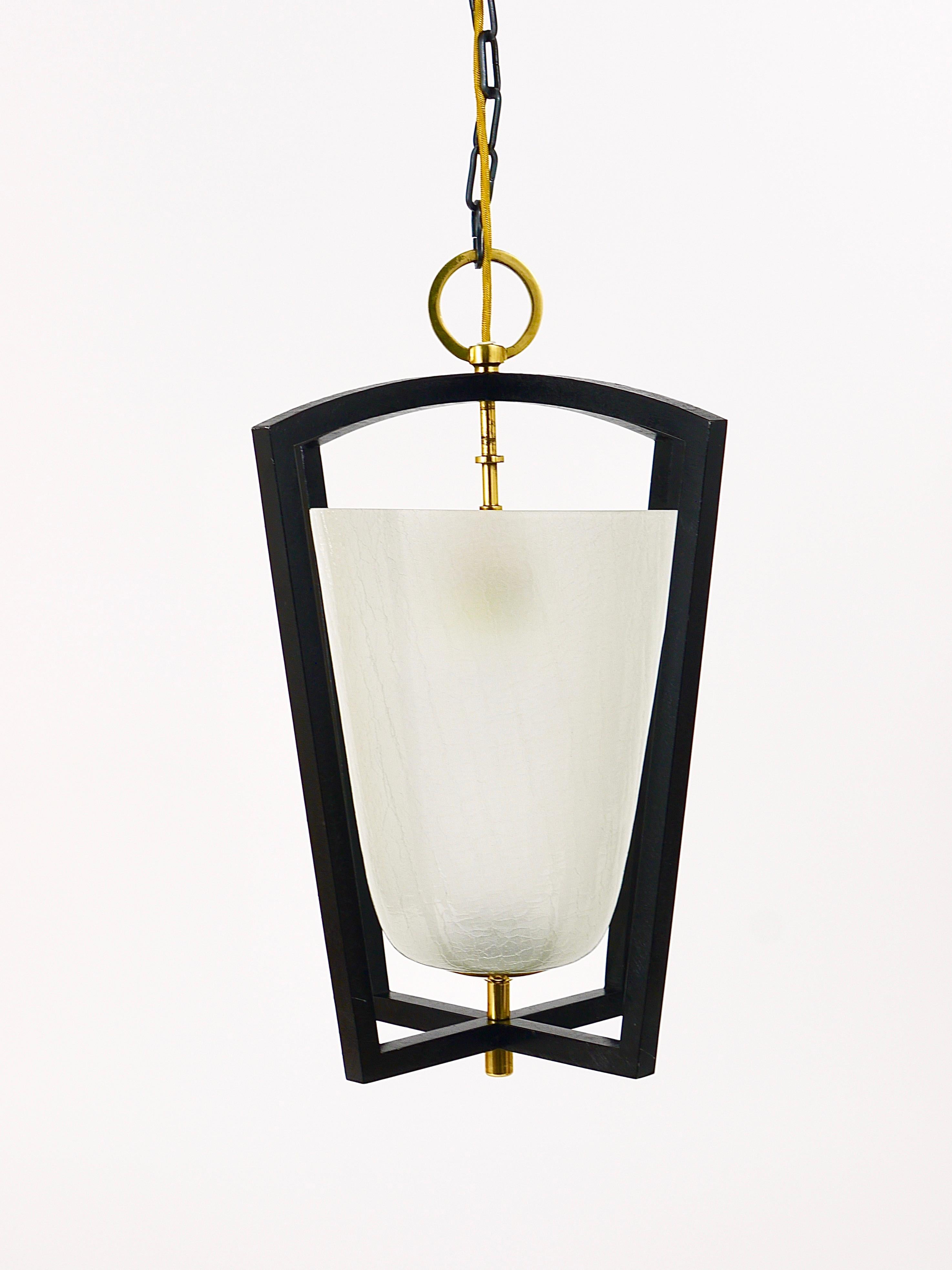 Kalmar Vienna Brass Lantern Midcentury Pendant Lamp, Austria, 1950s  For Sale 11