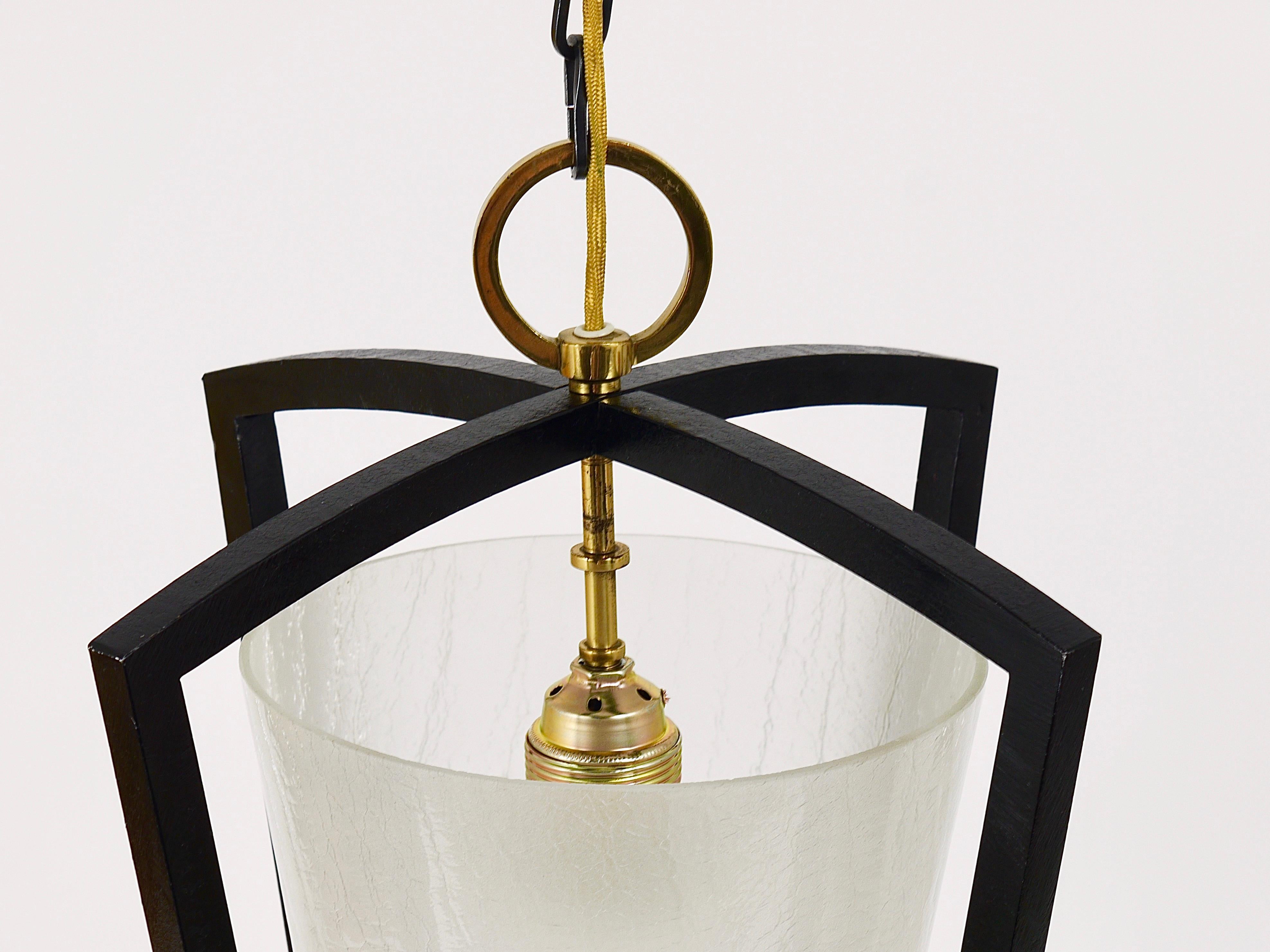 Lampada a sospensione Kalmar Vienna Brass Lantern Midcentury, Austria, anni '50 in vendita 11
