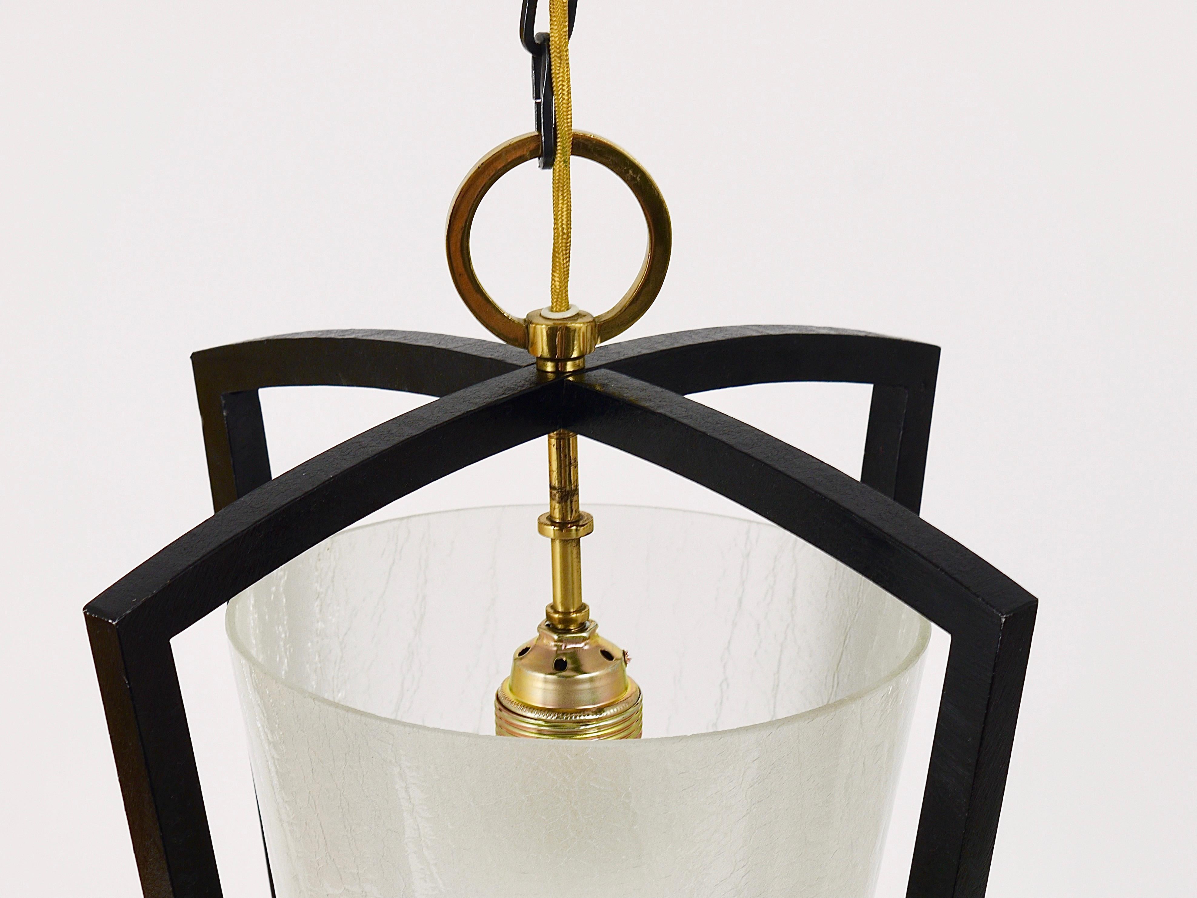 Kalmar Vienna Brass Lantern Midcentury Pendant Lamp, Austria, 1950s  For Sale 12