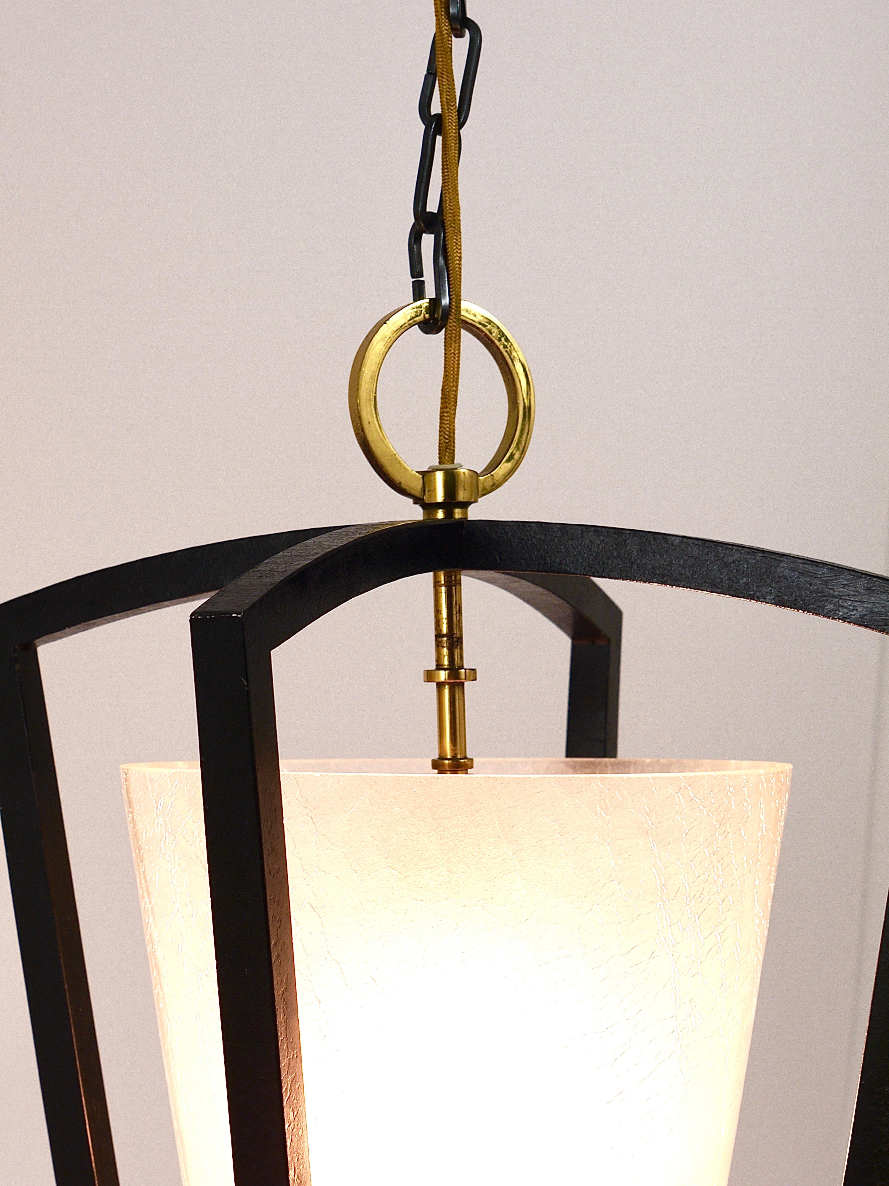 Kalmar Vienna Brass Lantern Midcentury Pendant Lamp, Austria, 1950s  For Sale 14