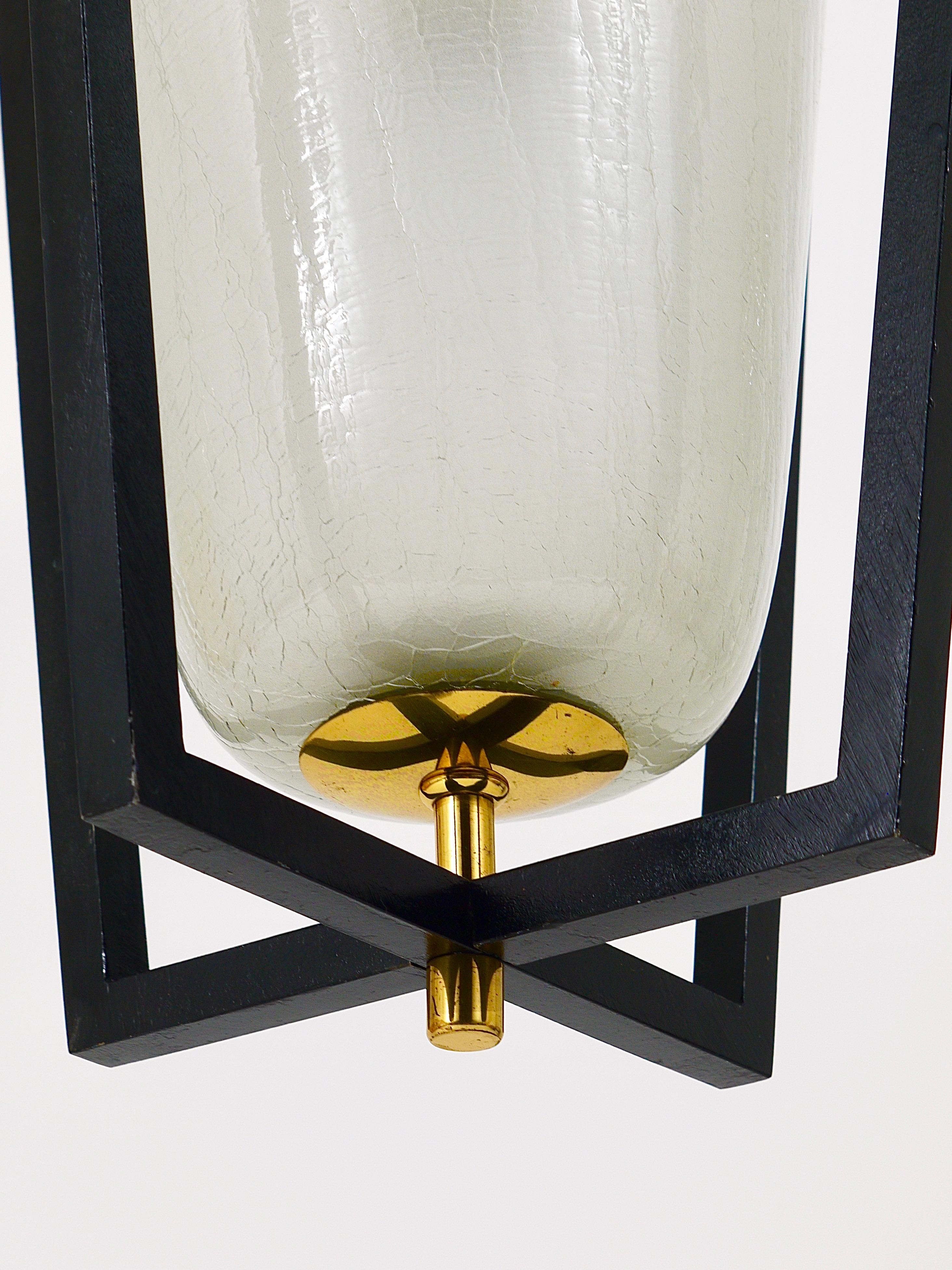 Kalmar Vienna Brass Lantern Midcentury Pendant Lamp, Austria, 1950s  For Sale 3