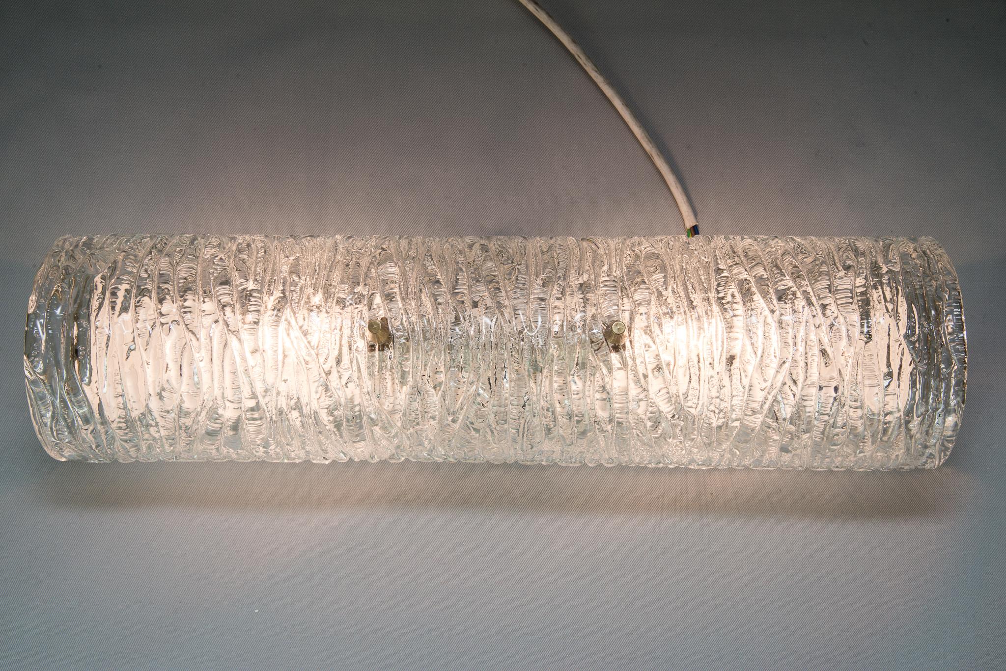 Austrian Kalmar Wall Lamp circa 1950s with Frosted Glass For Sale