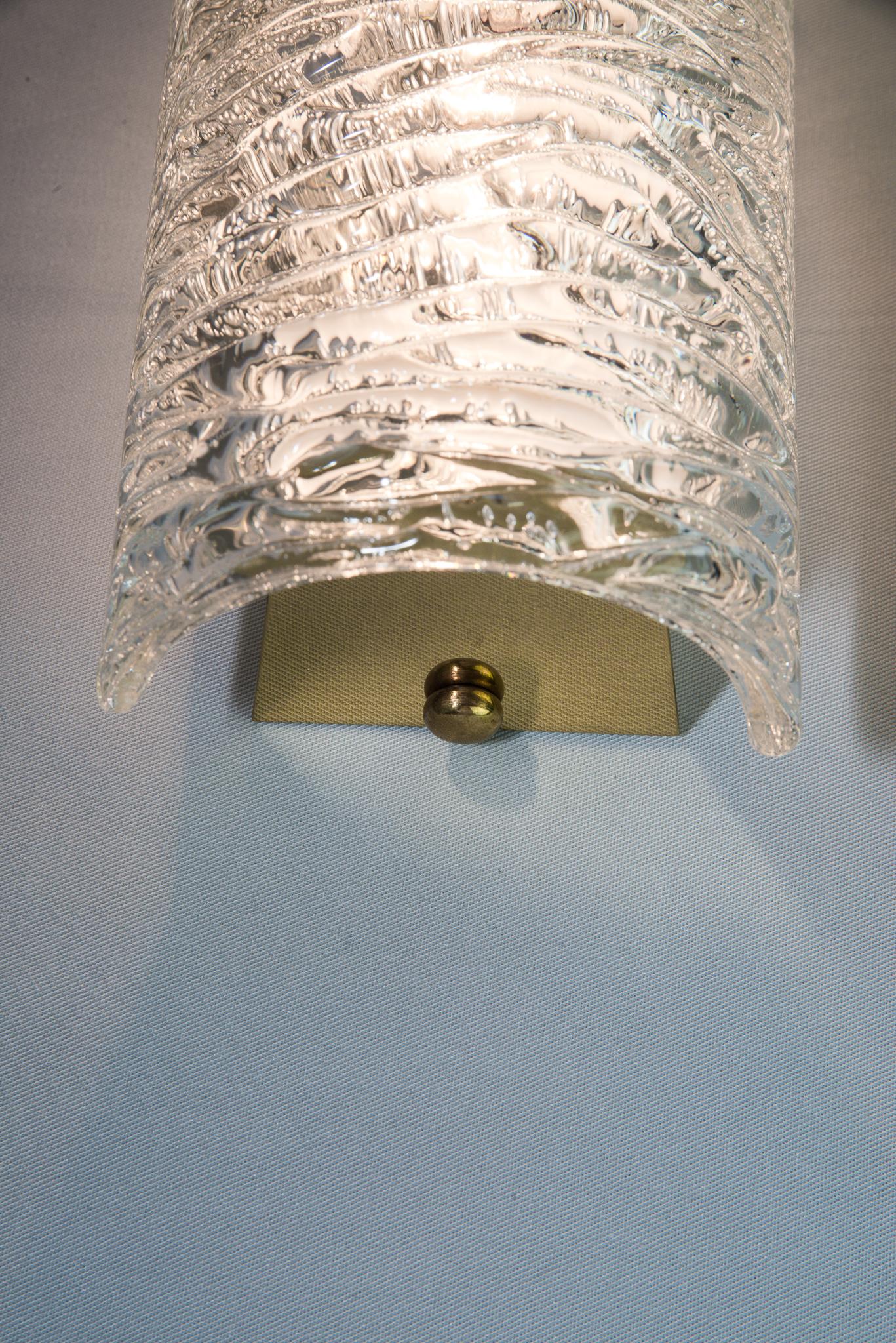 Painted Kalmar Wall Lamp circa 1950s with Frosted Glass For Sale