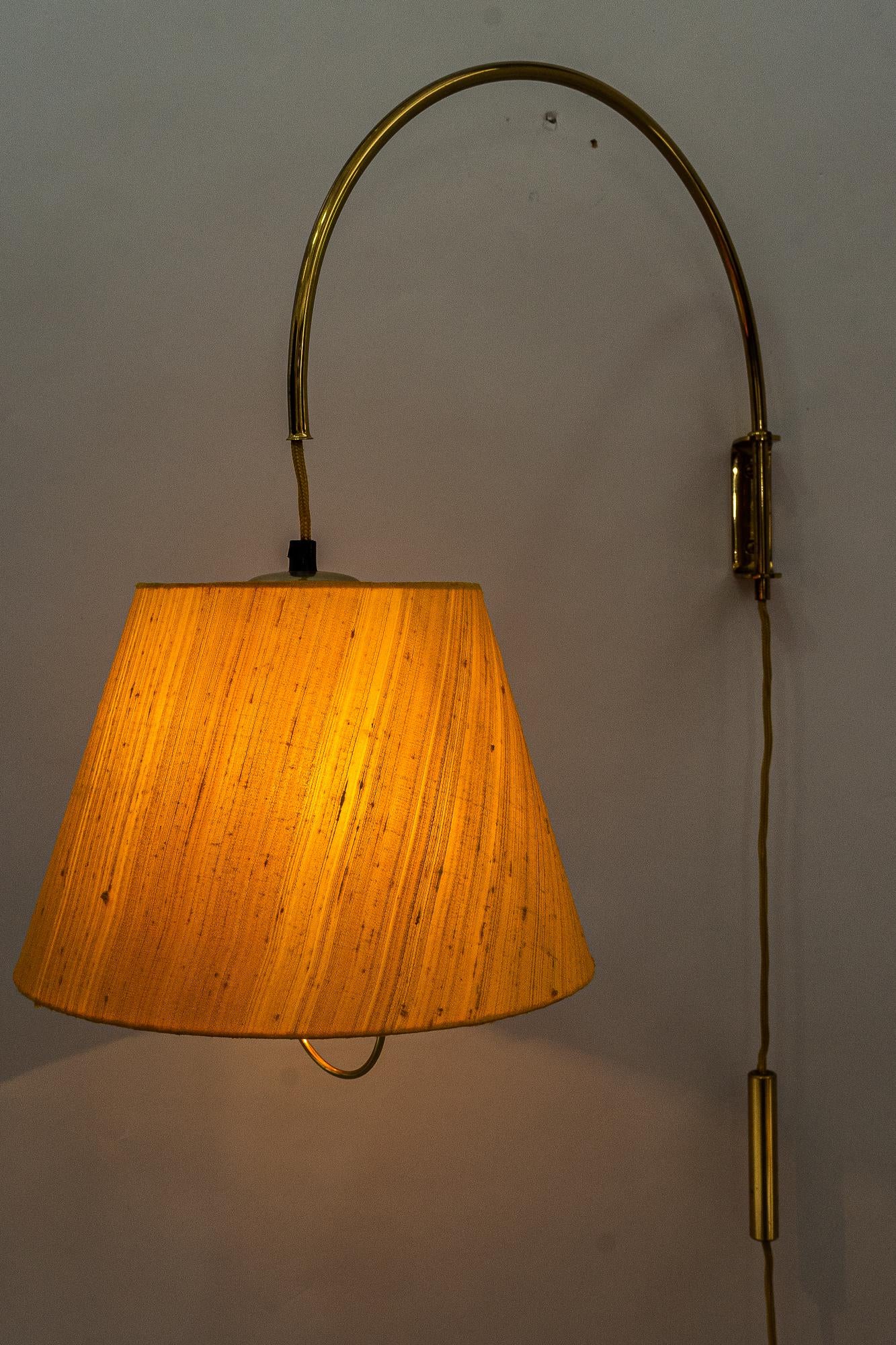 Kalmar Wall Lamp with Original Fabric Shade, Around 1950s For Sale 3