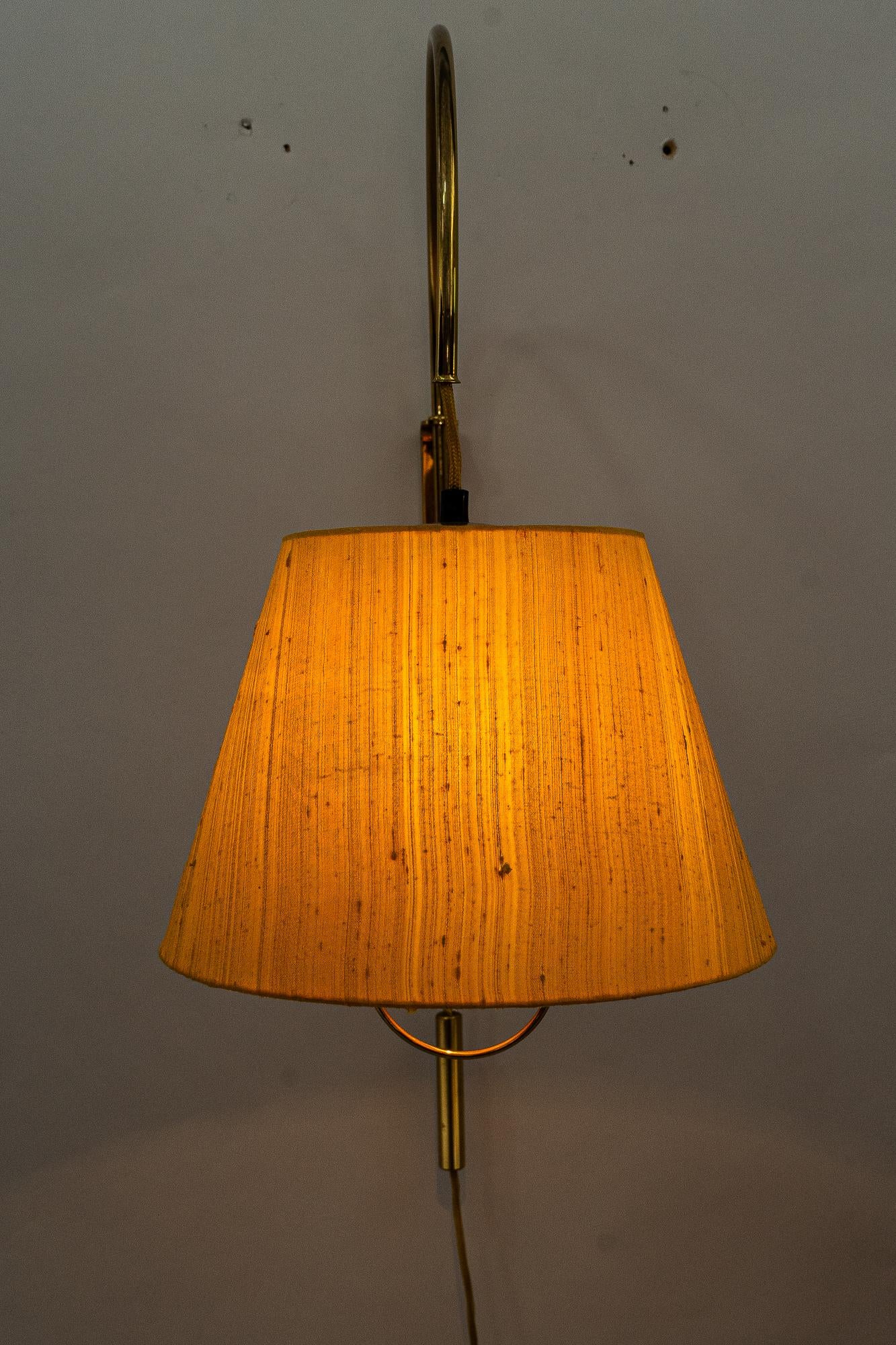 Kalmar Wall Lamp with Original Fabric Shade, Around 1950s For Sale 4
