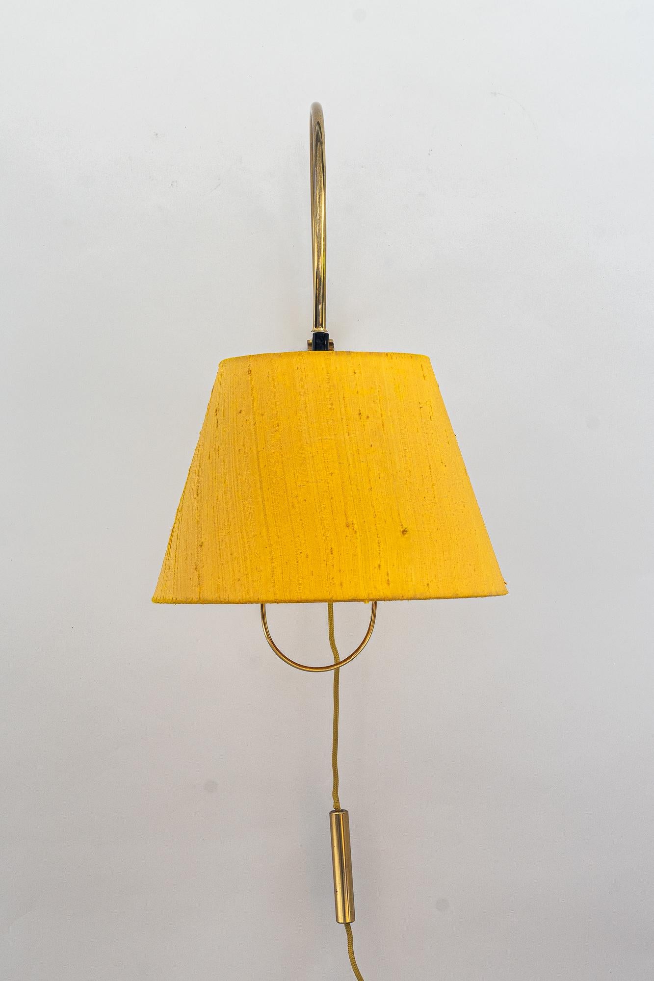 Mid-Century Modern Kalmar Wall Lamp with Original Fabric Shade, Around 1950s For Sale