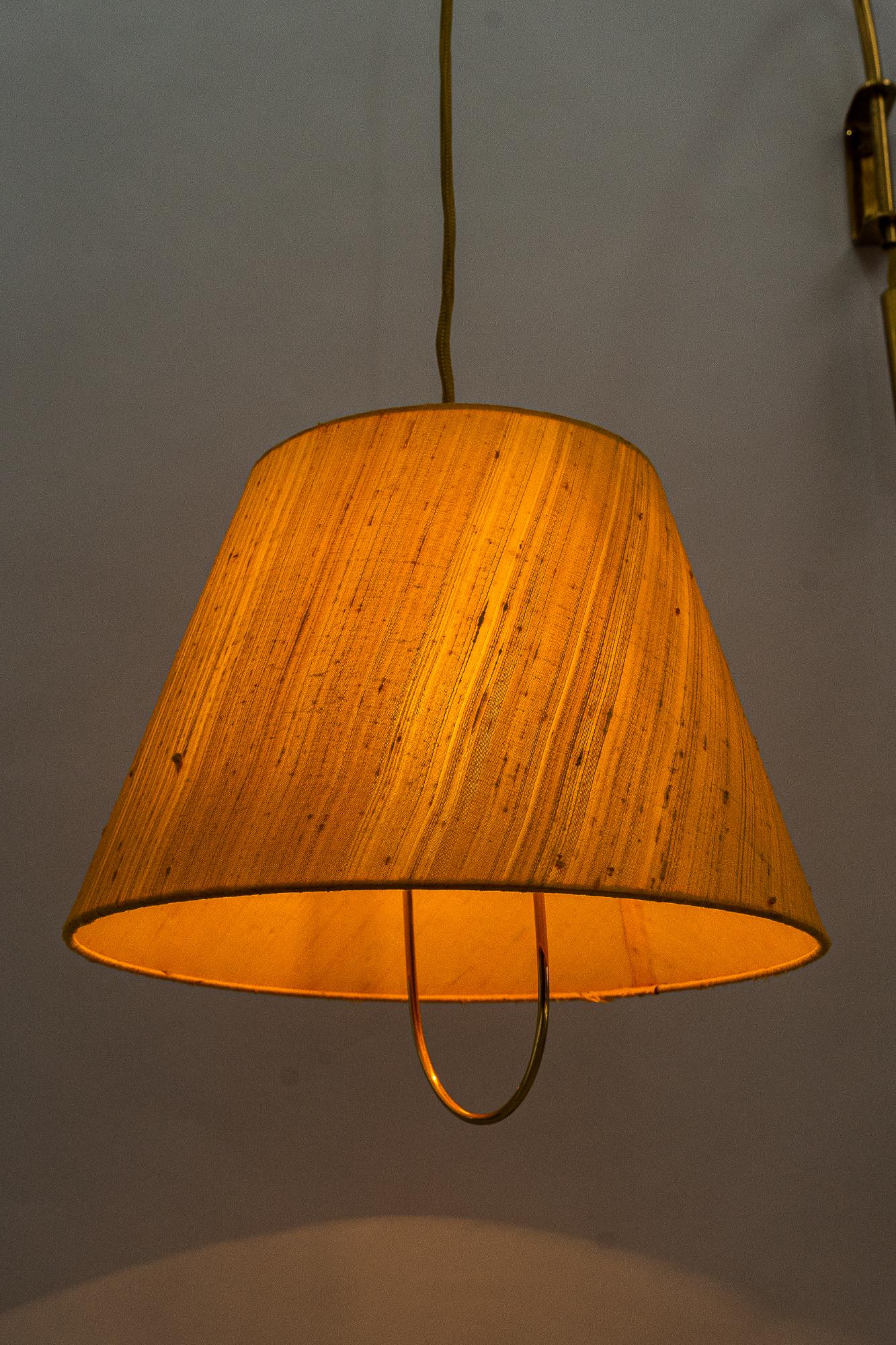 Kalmar Wall Lamp with Original Fabric Shade, Around 1950s For Sale 2