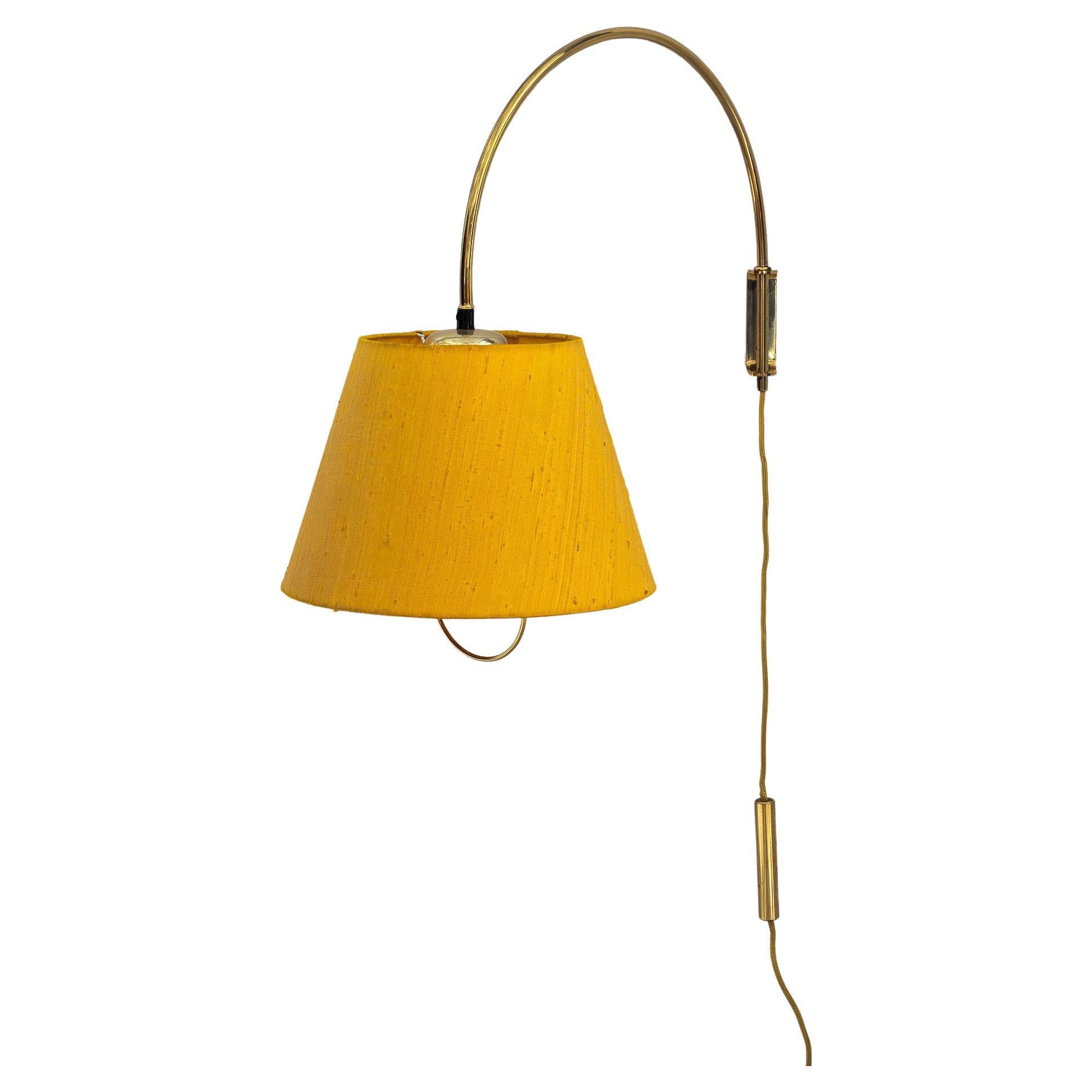 Kalmar Wall Lamp with Original Fabric Shade, Around 1950s For Sale