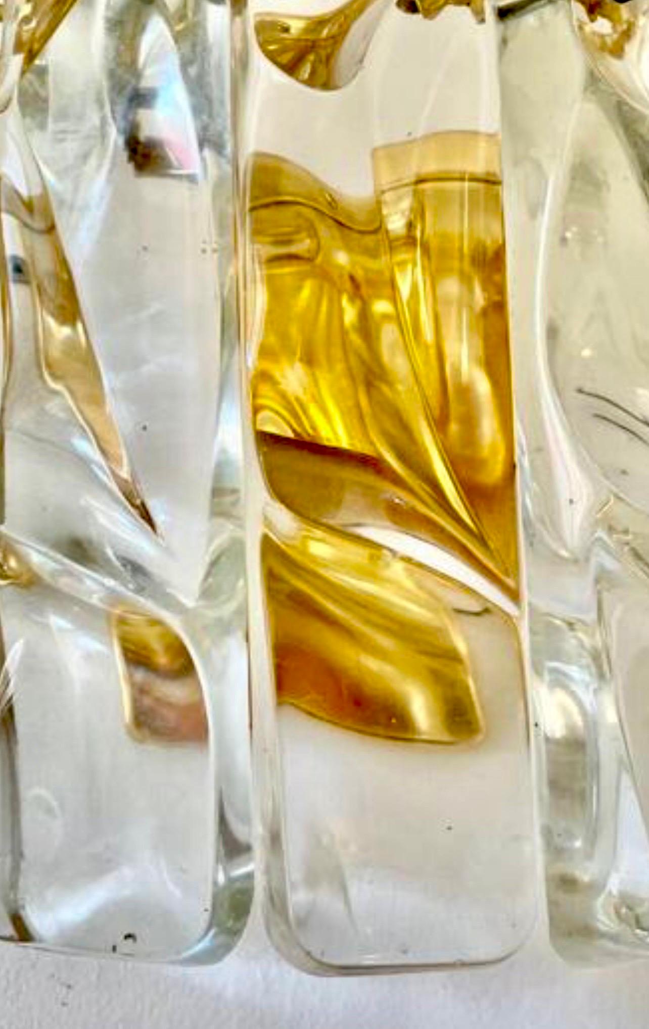 Fin du 20e siècle Applique Kalmar en verre dépoli de glace, Autriche 1970 en vente