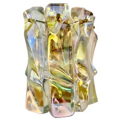 Kalmar Wall Lighting Ice Frost Glass, Austria 1970