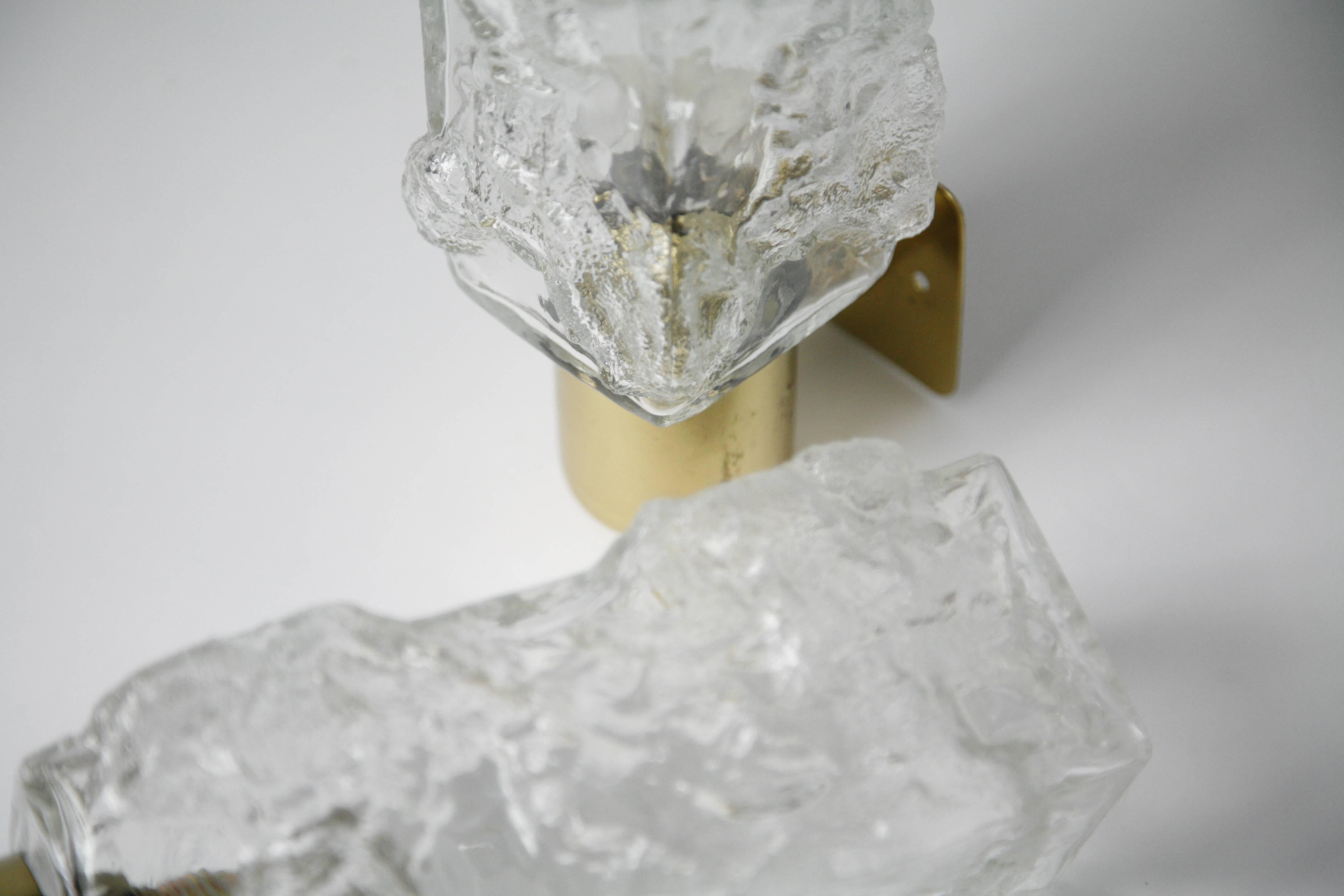 Kalmar Wall Lights Gold and Glass Shades, 1970 Austria Vienna For Sale 2
