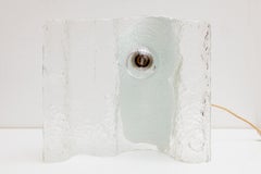 Kalmar Wave Ice Glass Table Lamp, 1970s