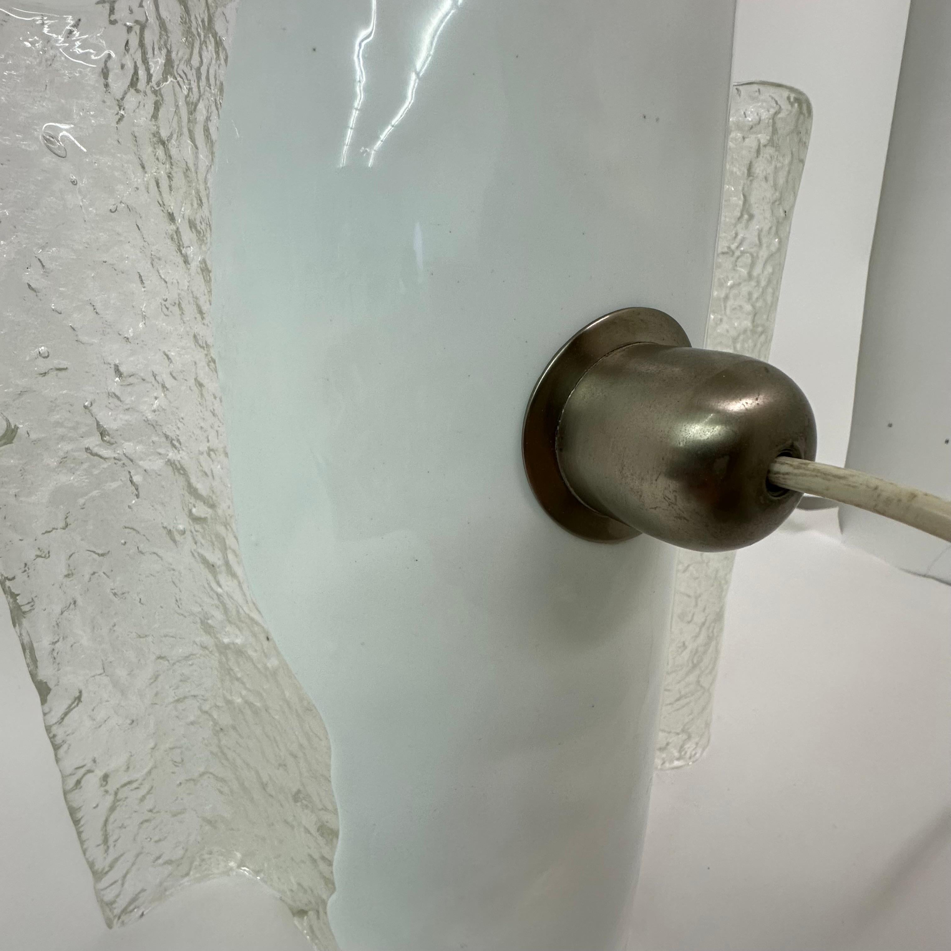 Lámpara de mesa de cristal Kalmar Wave ice , años 70 Alemania en venta 6