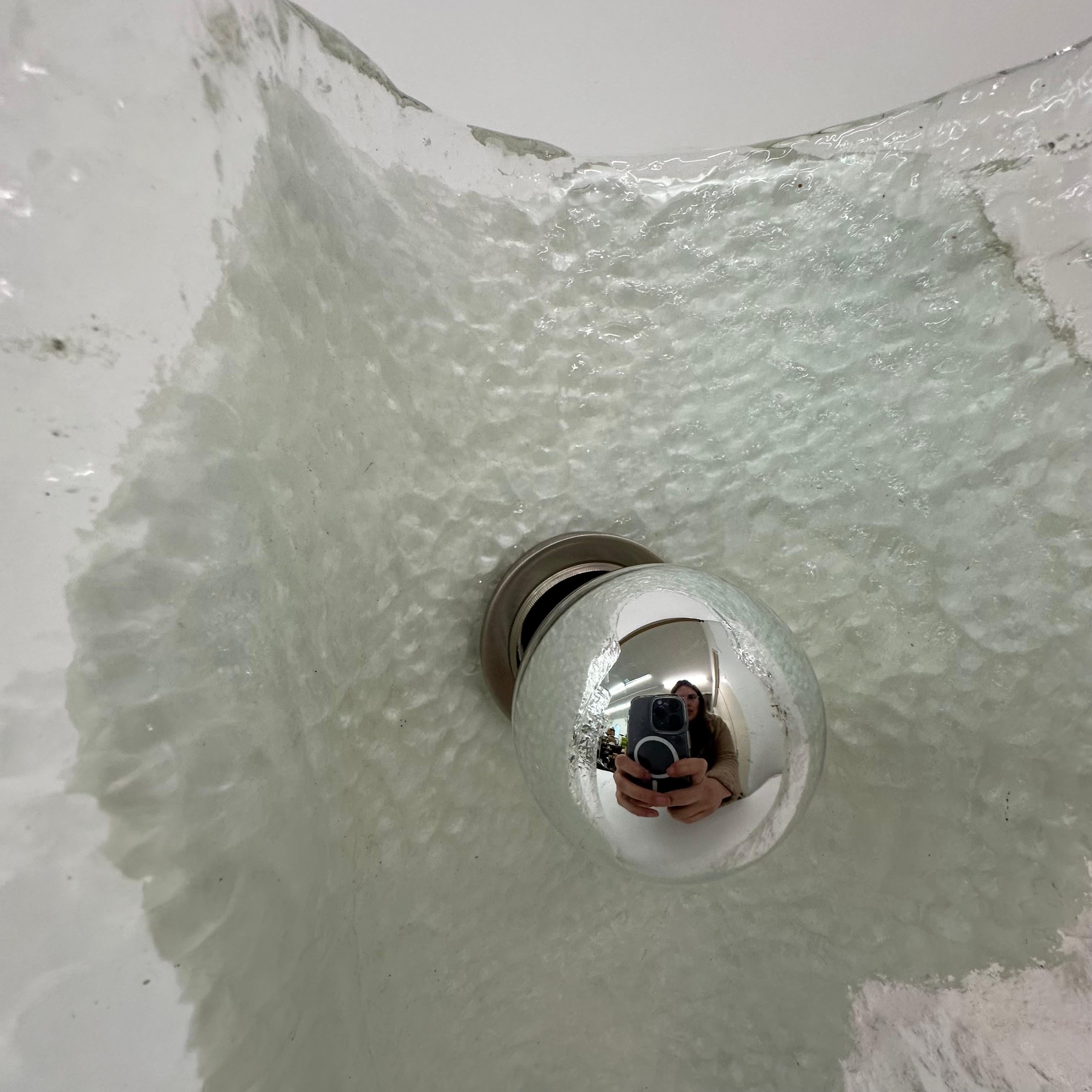 Lámpara de mesa de cristal Kalmar Wave ice , años 70 Alemania Vidrio en venta