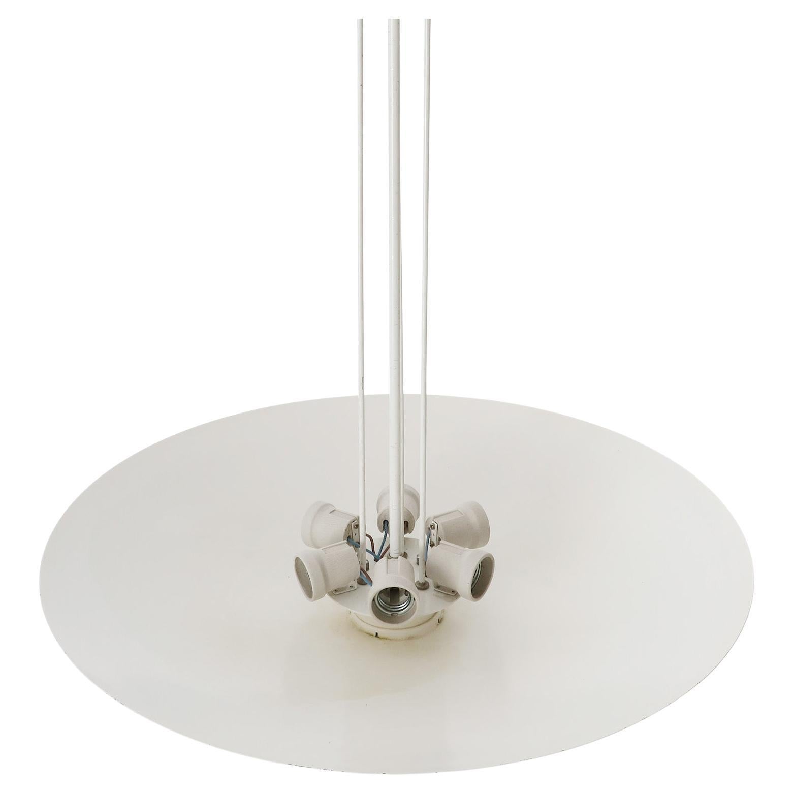 Austriaco Lampada a sospensione con lampadario a forma di ciotola a luce ultravioletta Kalmar White, anni '70 in vendita